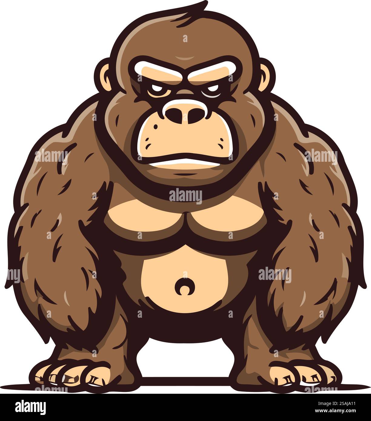 Illustrazione vettore Gorilla. isolato su sfondo bianco. Illustrazione Vettoriale