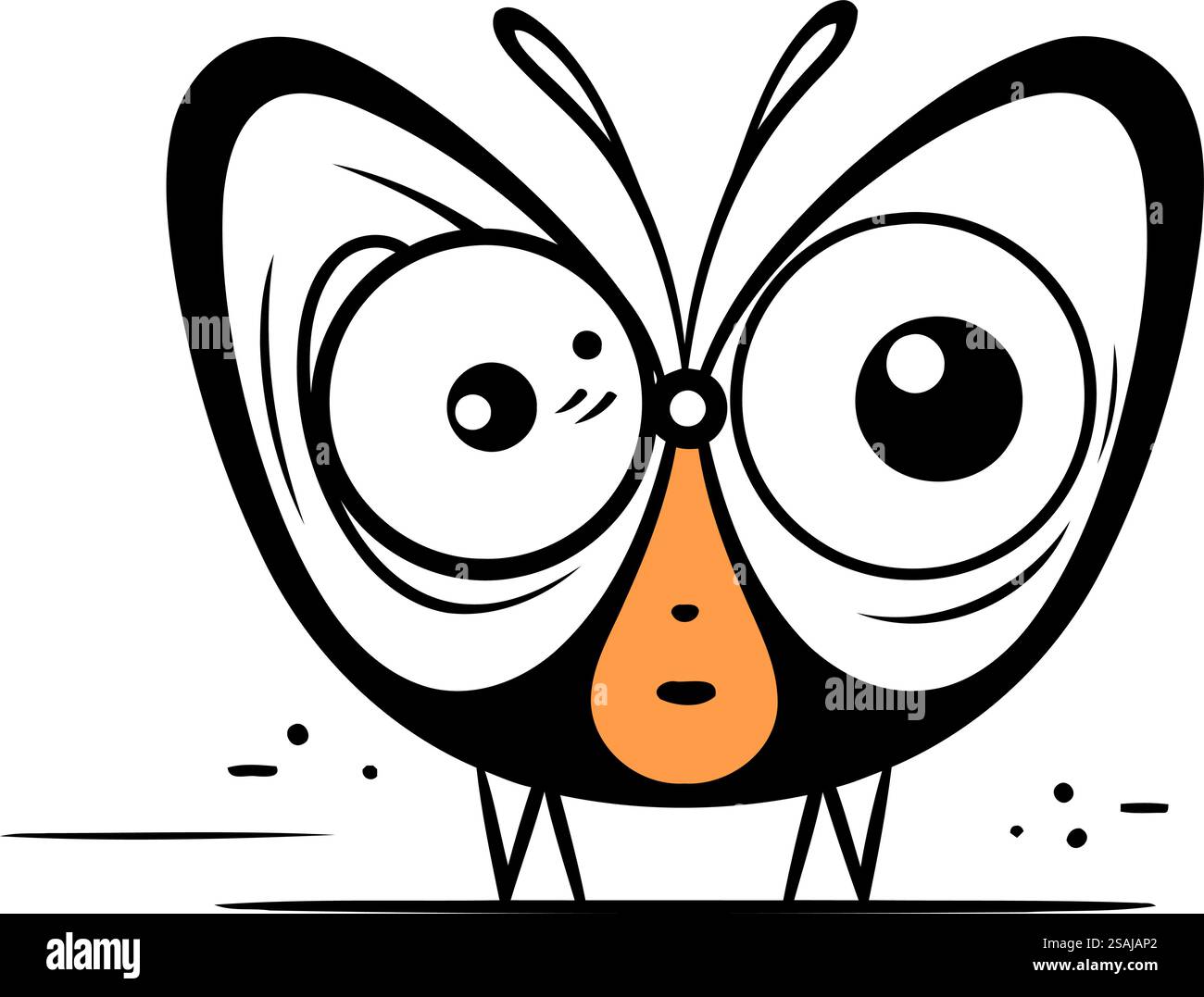 Farfalla con gli occhi grandi. Illustrazione vettoriale in stile piatto. Illustrazione Vettoriale