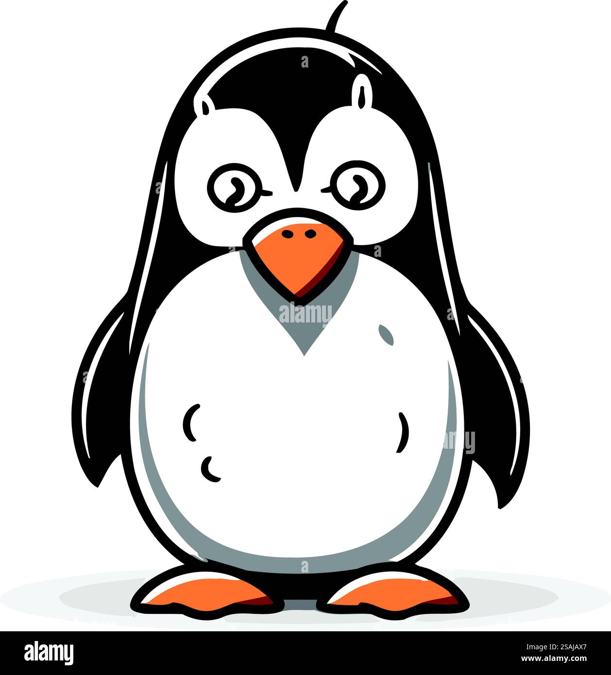 Icona dei pinguini. Illustrazione di un fumetto con icona pinguino per il web design Illustrazione Vettoriale