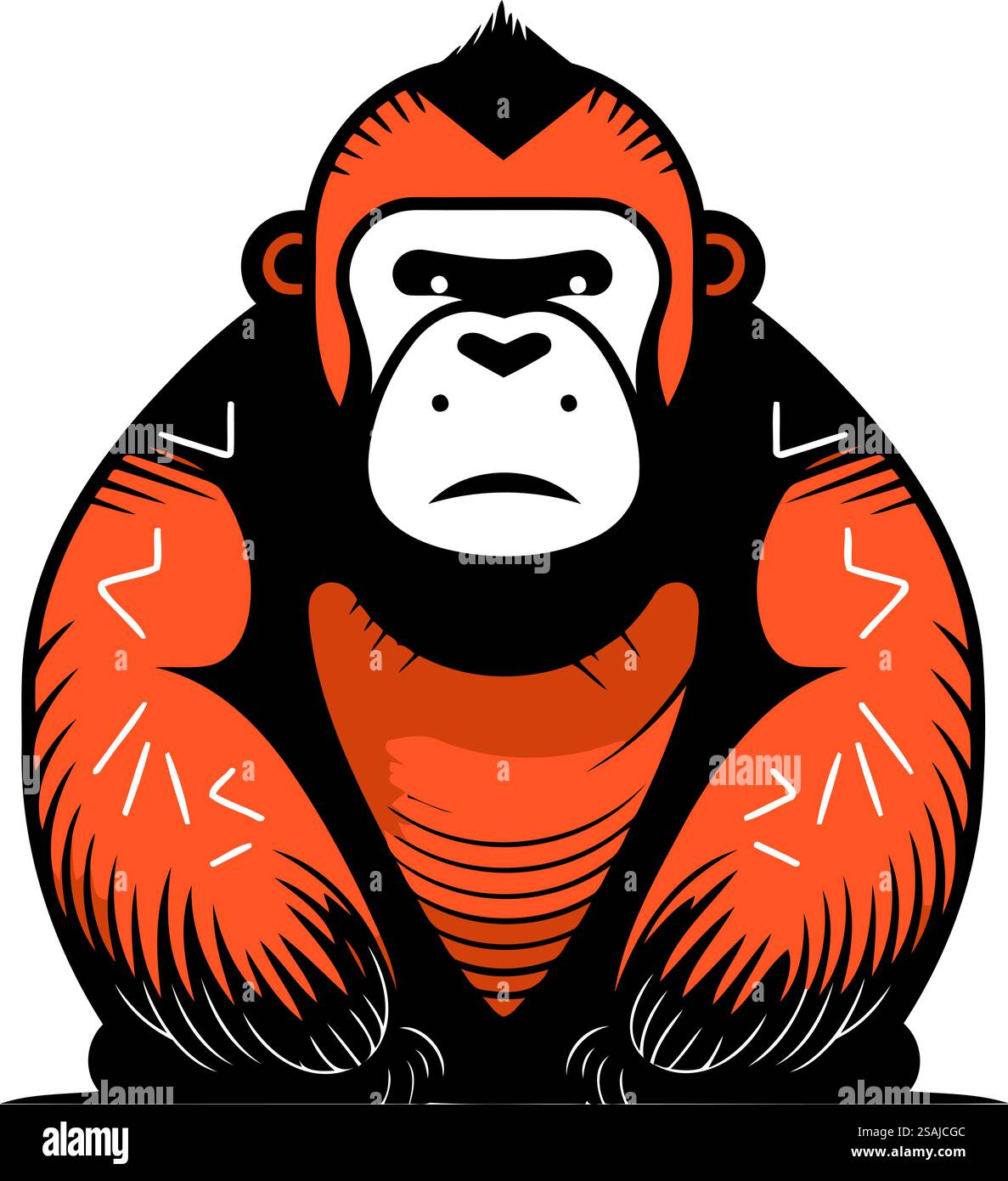 Gorilla. Illustrazione vettoriale. Isolato su sfondo bianco. Illustrazione Vettoriale