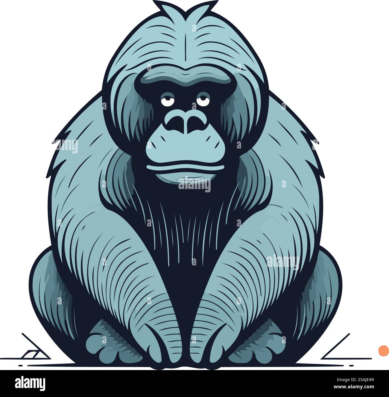 Gorilla. Illustrazione vettoriale di un gorilla su sfondo bianco. Illustrazione Vettoriale