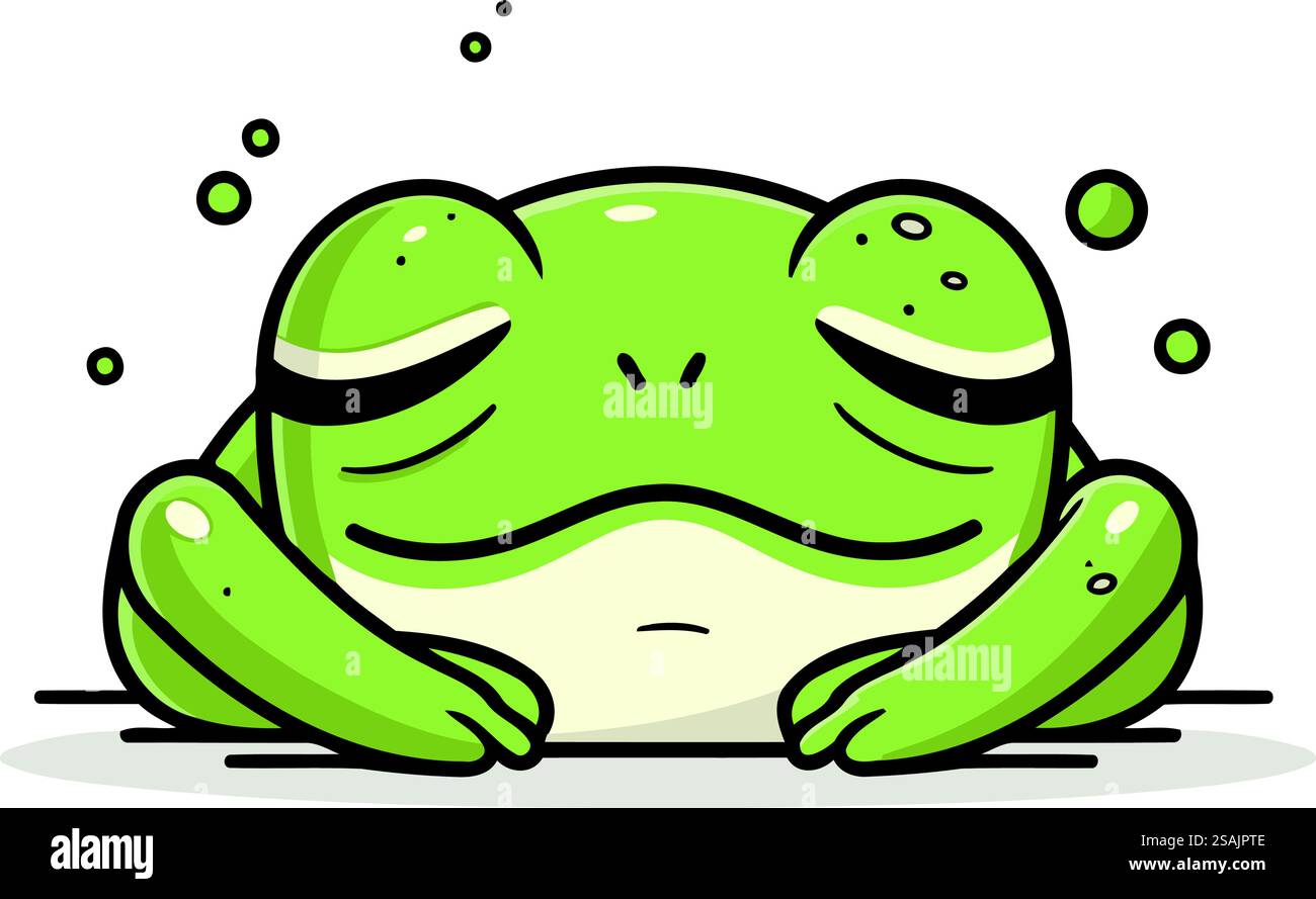 Cartoni animati Frog. Illustrazione vettoriale. Isolato su sfondo bianco. Illustrazione Vettoriale