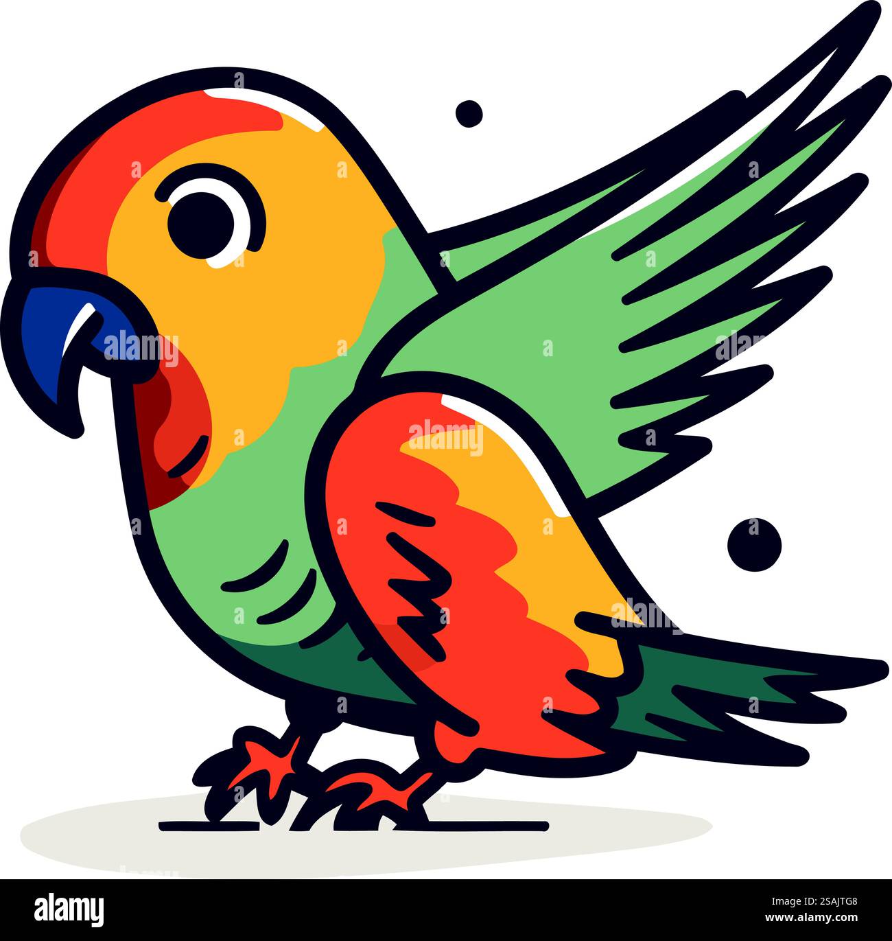 Icona Parrot. Illustrazione di cartoni animati dell'icona vettoriale del pappagallo per la progettazione Web Illustrazione Vettoriale