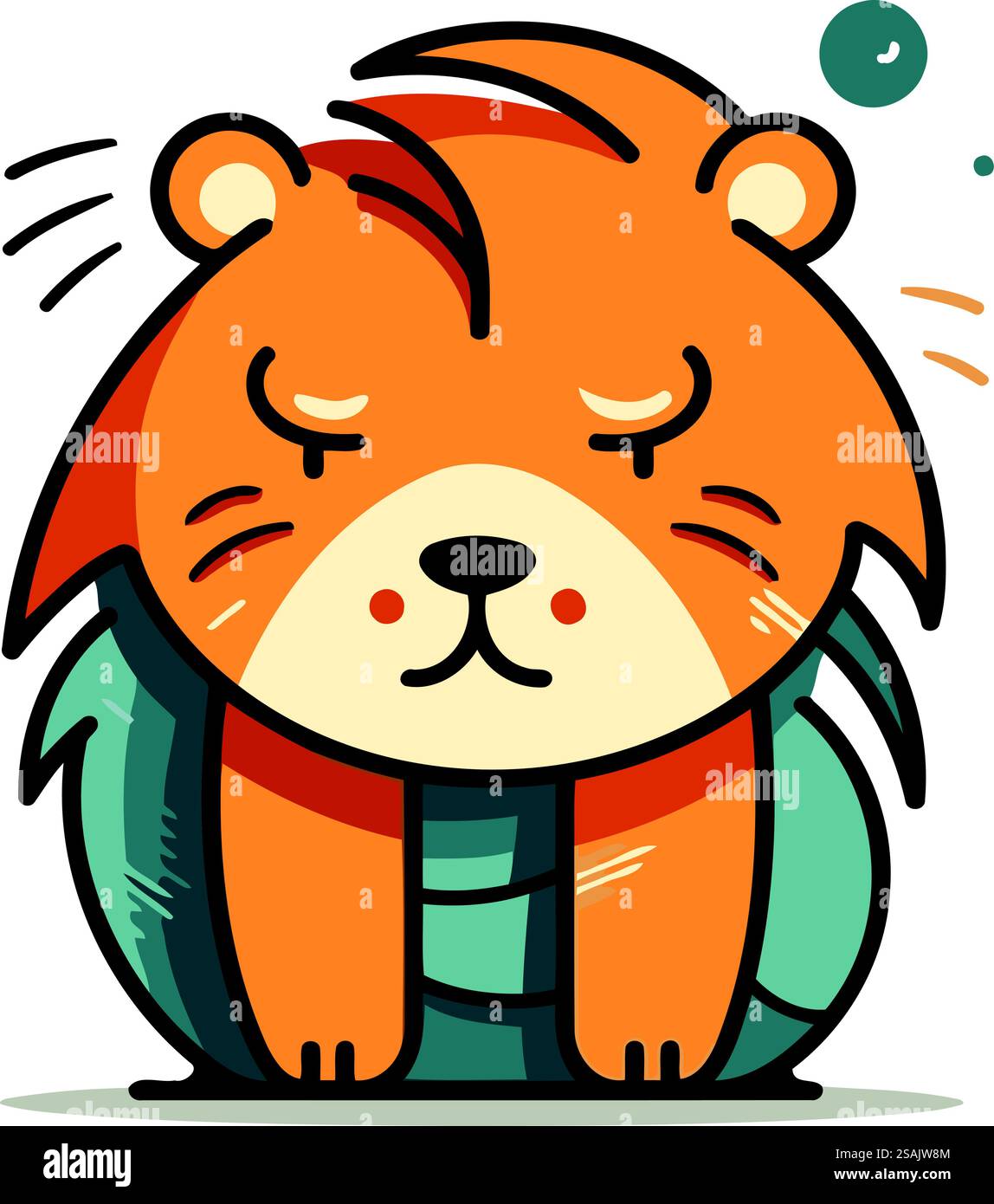 Carino castoro dei cartoni animati. Illustrazione vettoriale in stile piatto. Illustrazione Vettoriale