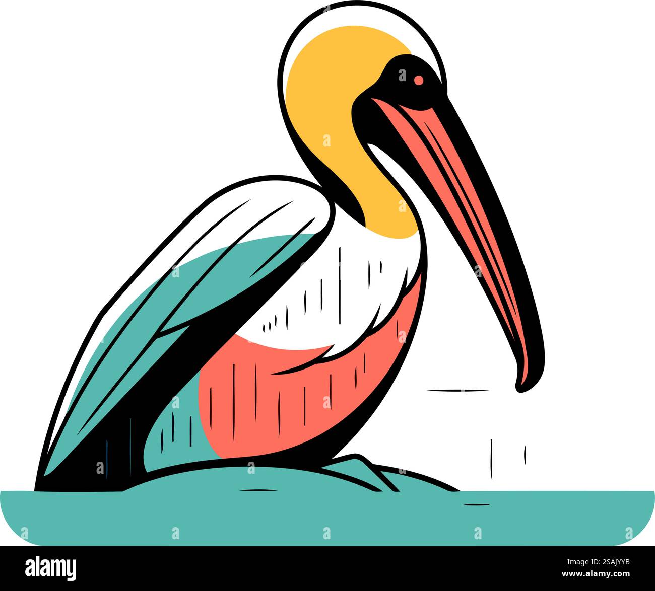 Icona Pelican. Illustrazione di cartone animato dell'icona del vettore pellicano per il web design Illustrazione Vettoriale