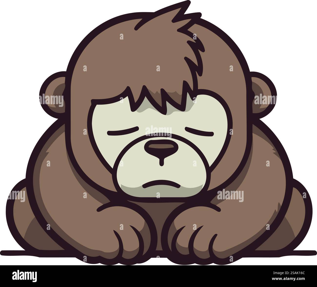gorilla sleeping carino cartone animato grafica vettoriale illustrazioni eps10 Illustrazione Vettoriale