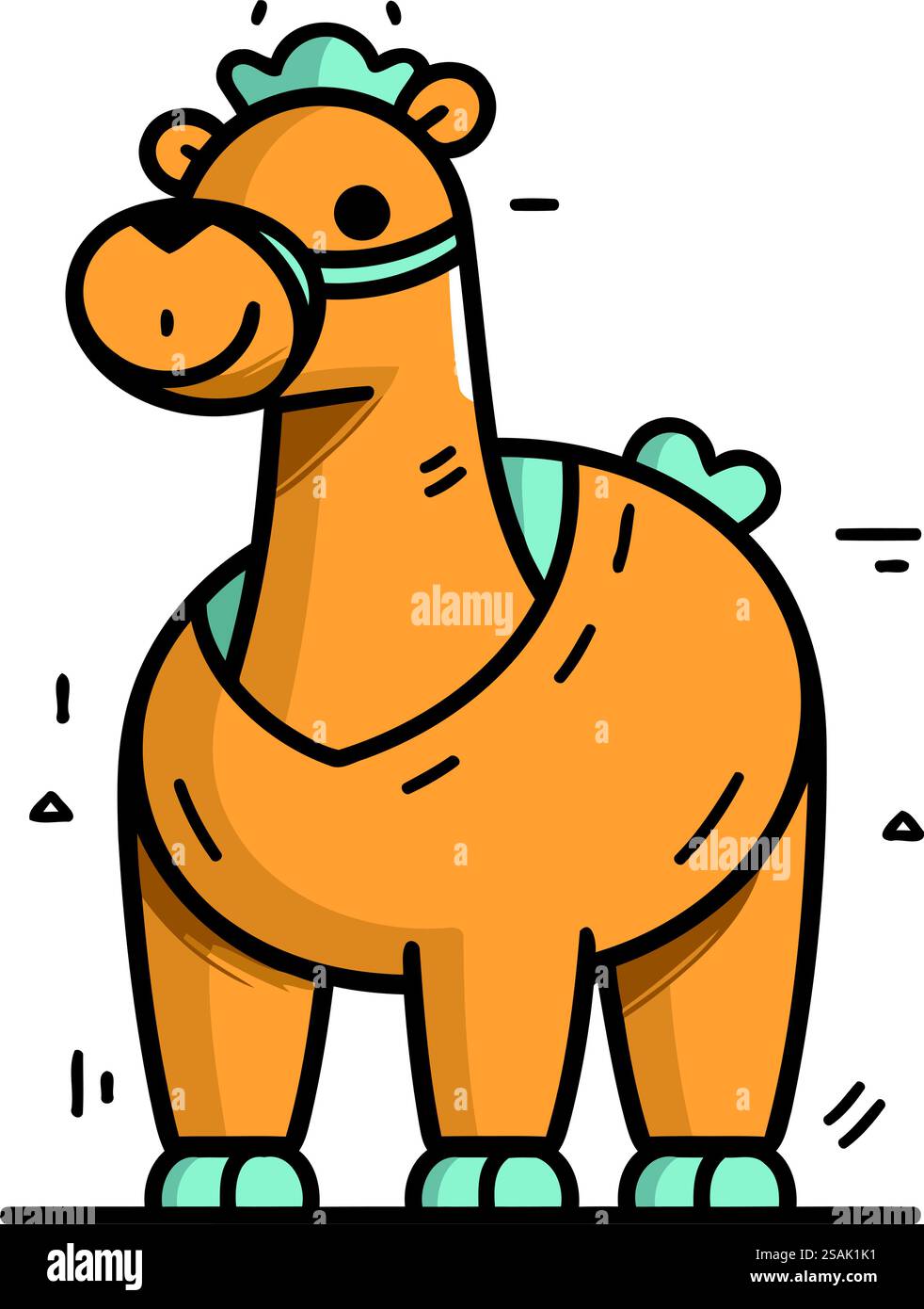 Carino cammello. Illustrazione vettoriale di un cammello in stile piatto. Illustrazione Vettoriale