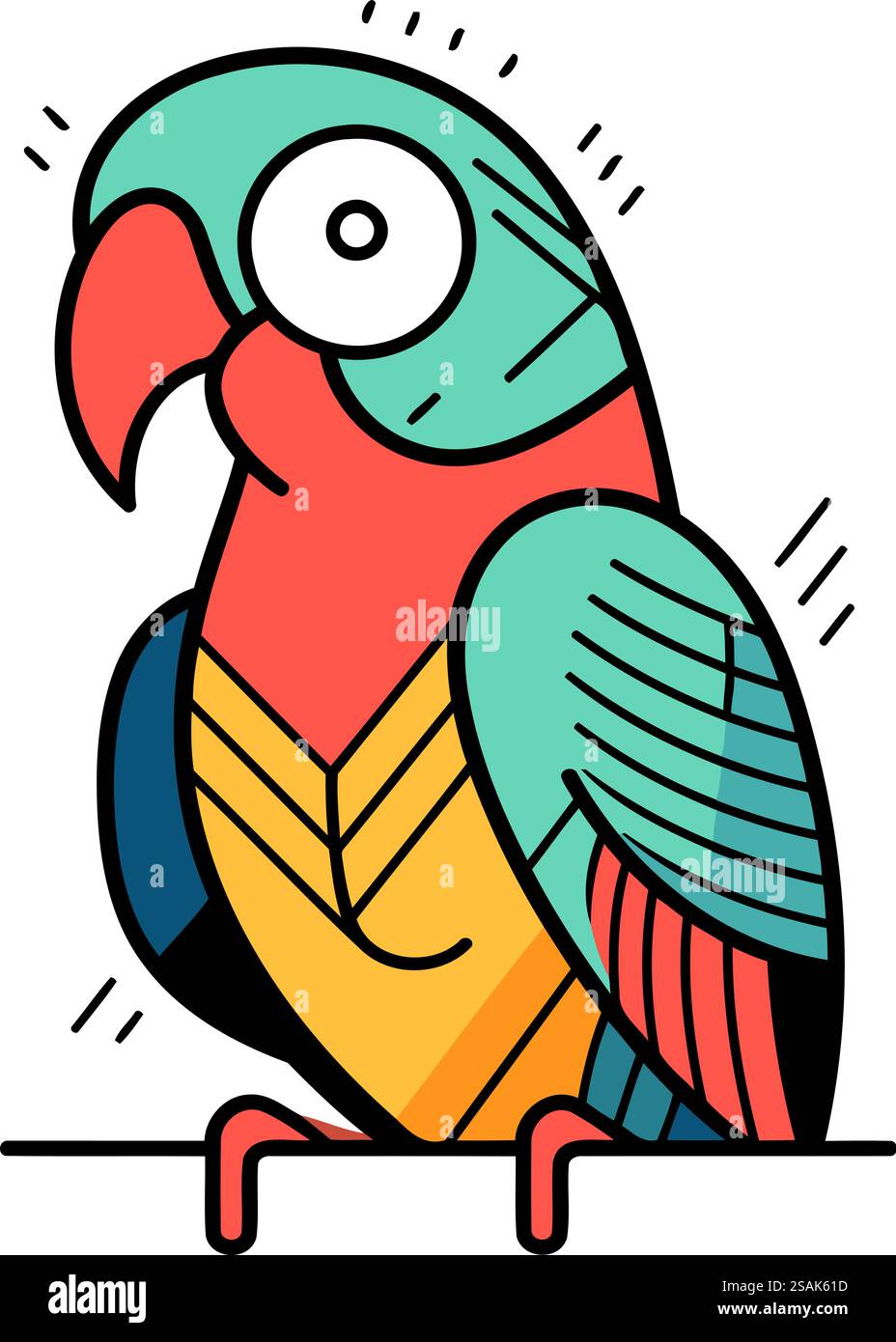 Icona Parrot. Immagine piatta dell'icona del pappagallo per la progettazione Web Illustrazione Vettoriale