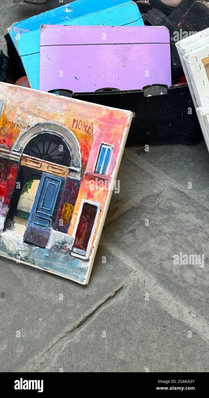 Opere d'arte, Pittura - Immagine stock catturata con smartphone
