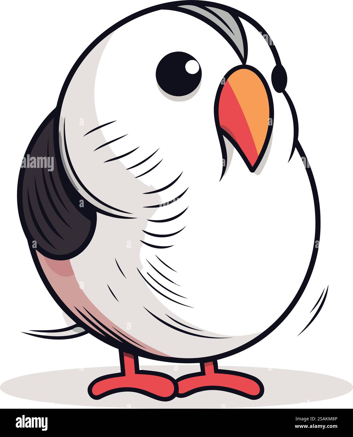 Pigeon isolato su sfondo bianco. Illustrazione vettoriale in stile cartone animato. Illustrazione Vettoriale