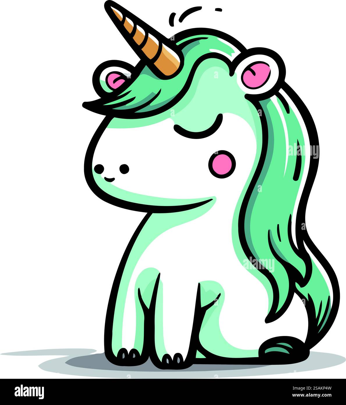 Illustrazione di Unicorn Vector. Simpatico personaggio di Cartoon Unicorn. Illustrazione Vettoriale