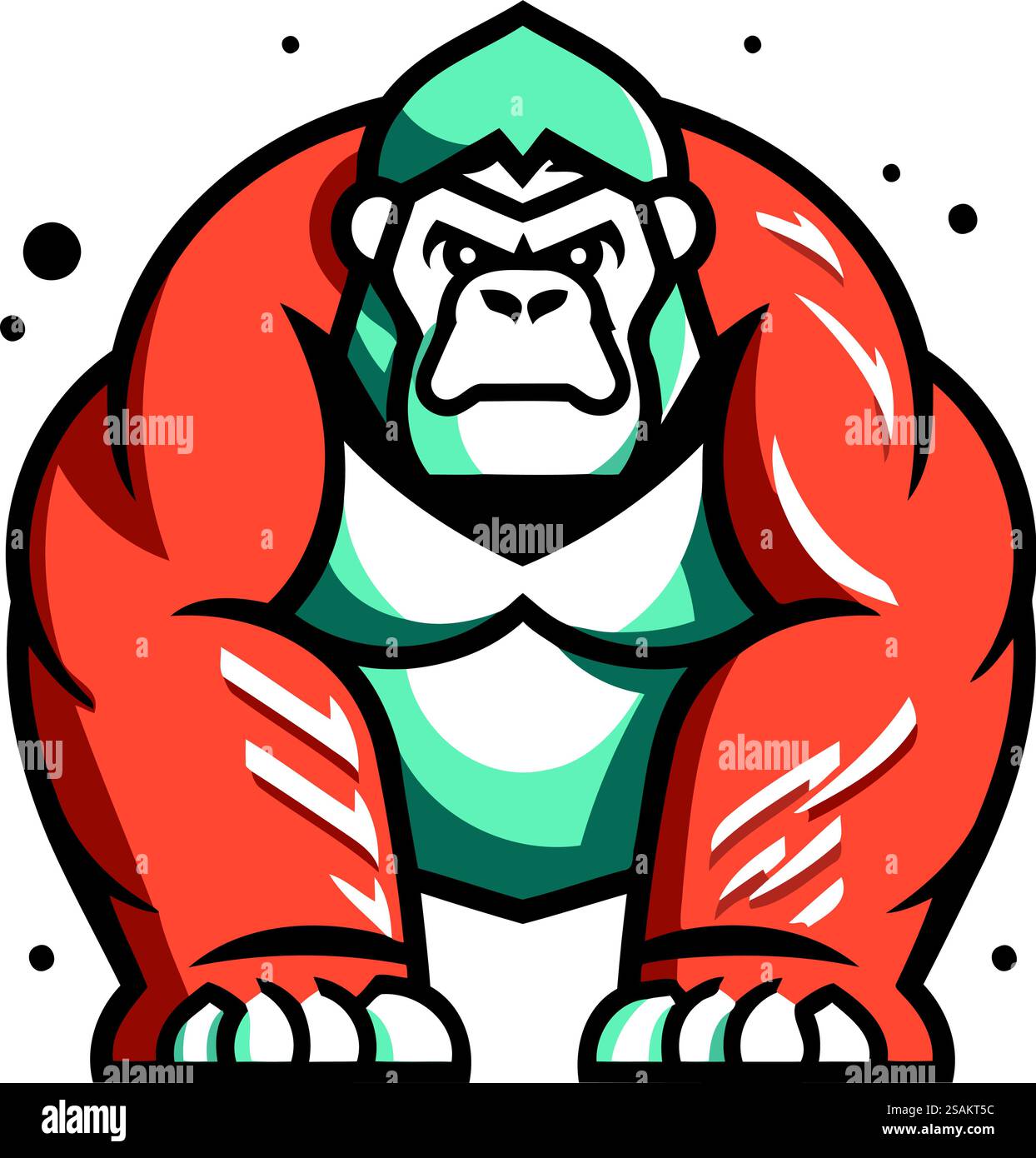 Gorilla mascotte. Illustrazione di cartoni animati della mascotte gorilla per il web design Illustrazione Vettoriale