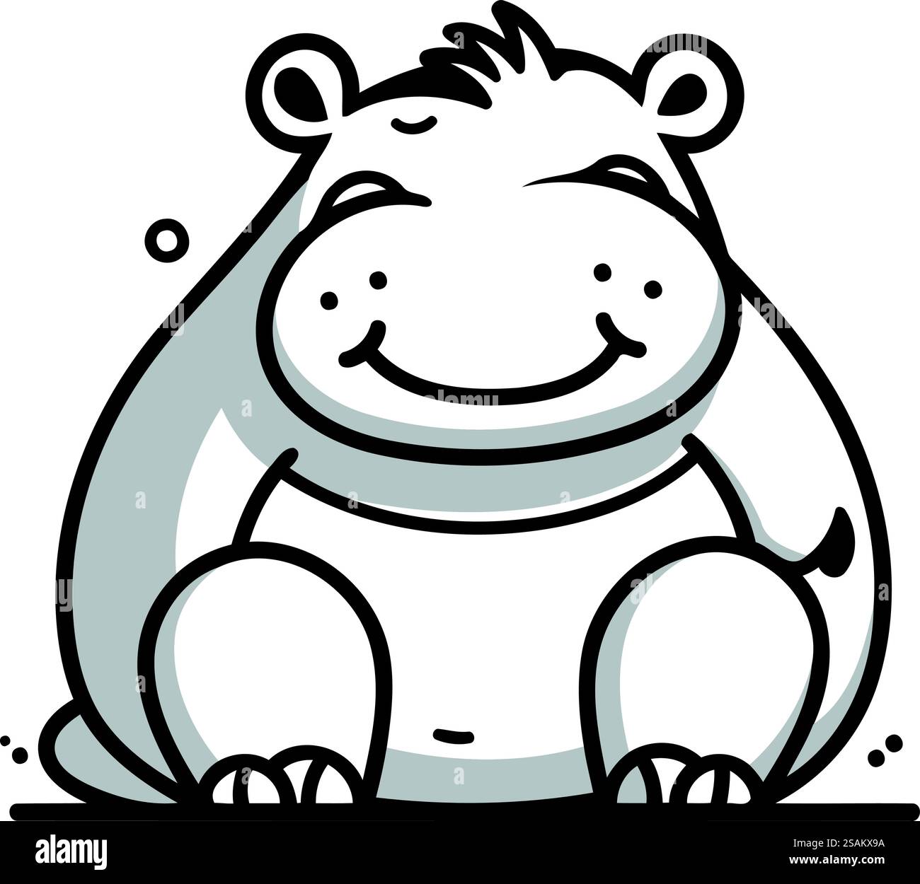 Icona di Ippopotamo. Illustrazione di cartoni animati dell'icona vettoriale di ippopotamo per il Web Illustrazione Vettoriale