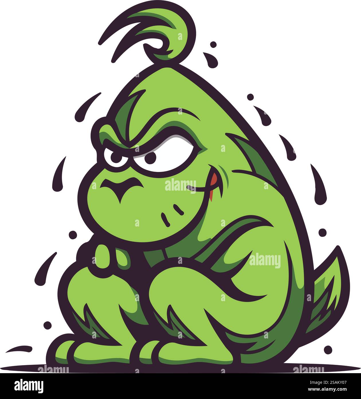 Buffo rana dei cartoni animati. Illustrazione vettoriale isolata su sfondo bianco. Illustrazione Vettoriale