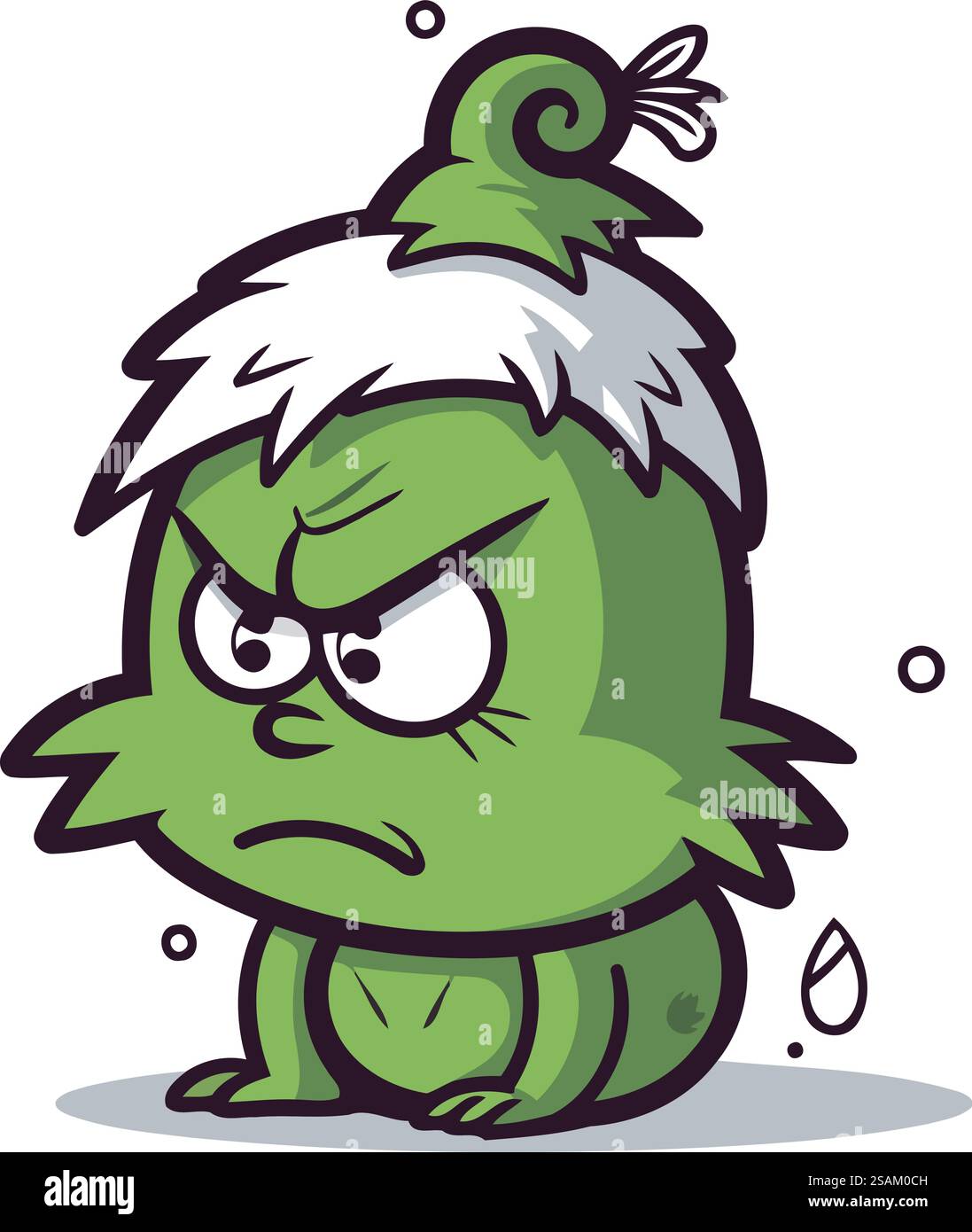 Illustrazione vettoriale del personaggio della mascotte di Angry Green Monster. Illustrazione Vettoriale