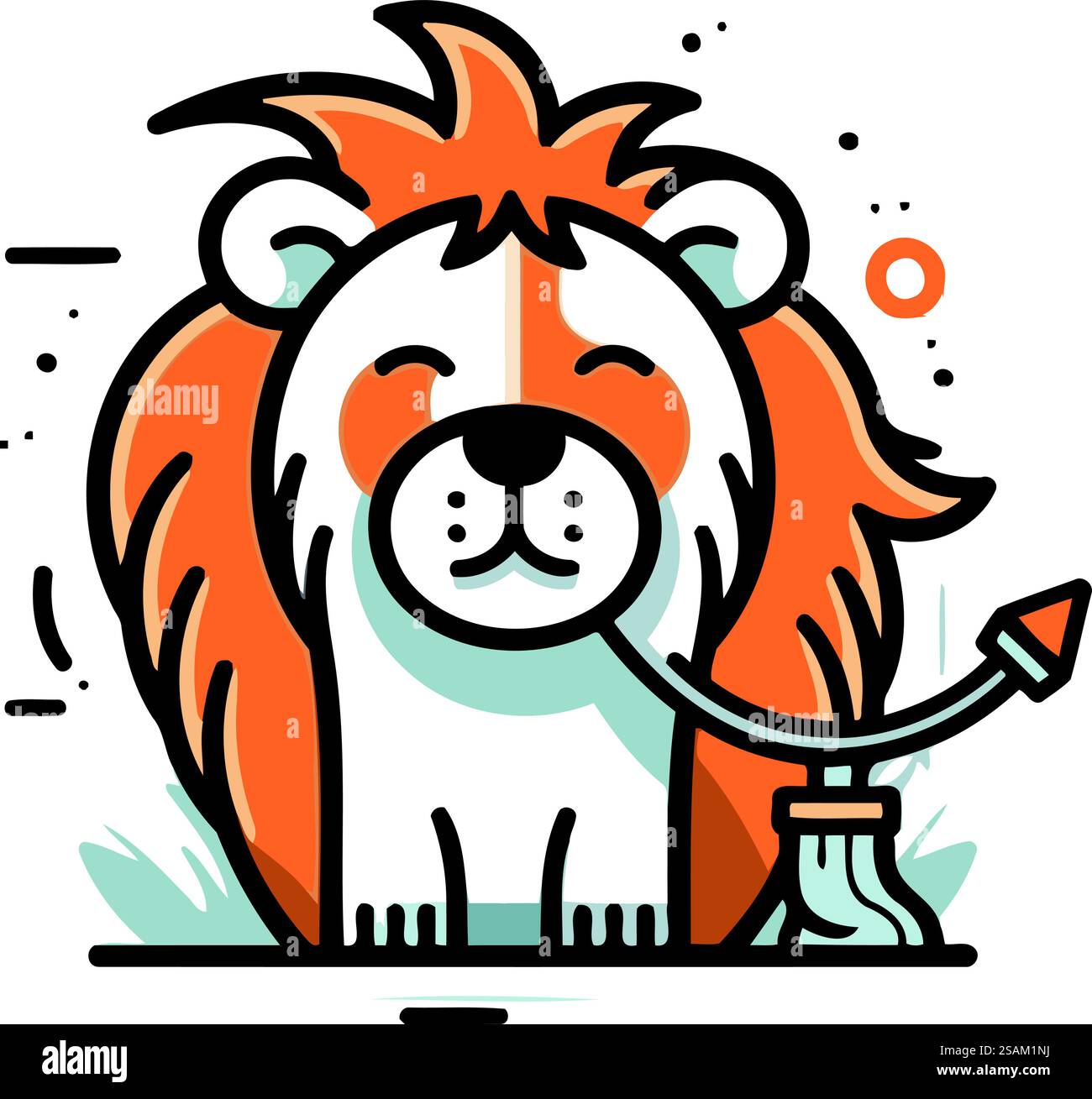 Lion. Illustrazione vettoriale. Isolato su sfondo bianco. Illustrazione Vettoriale