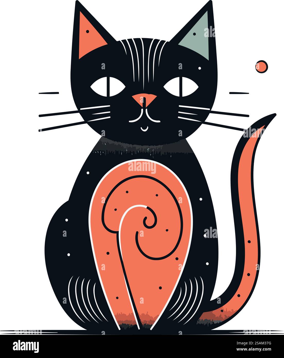 Simpatico gattino disegnato a mano. Illustrazione vettoriale. Illustrazione Vettoriale Simpatico gattino disegnato a mano. Illustrazione vettoriale. Illustrazione Vettoriale