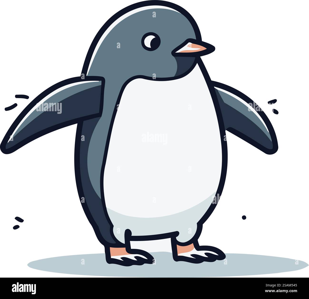 Icona dei pinguini. Illustrazione di un fumetto con icona pinguino per il web design Illustrazione Vettoriale