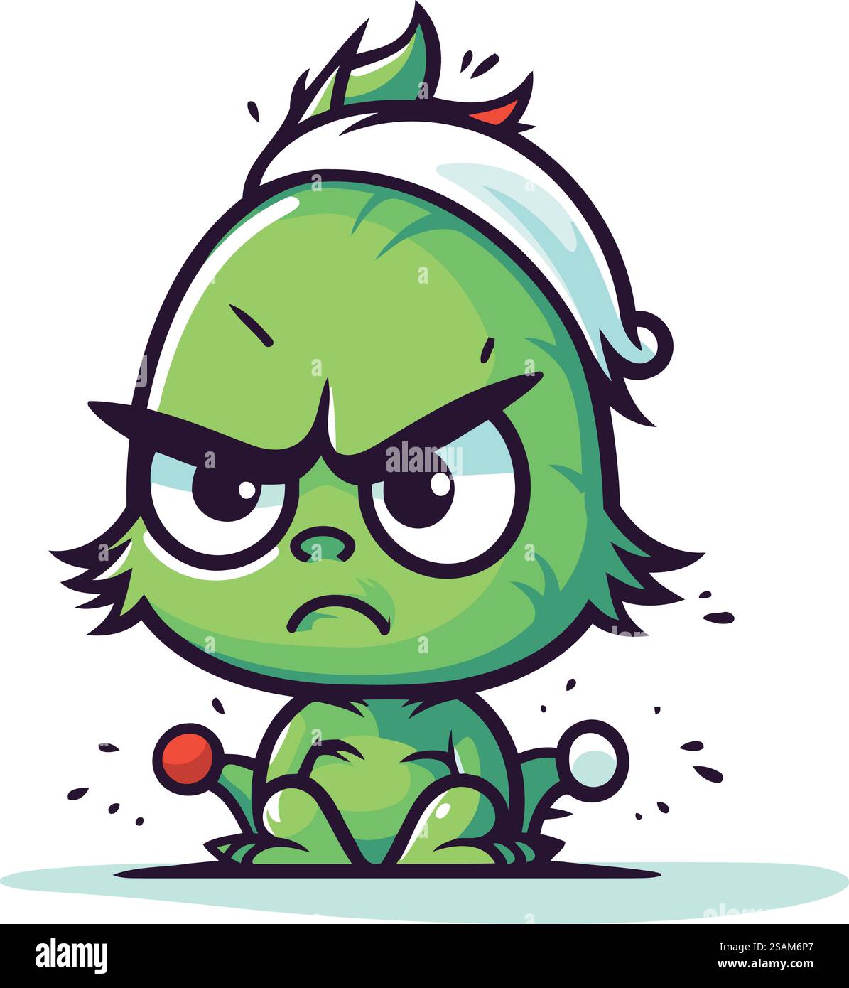Illustrazione vettoriale del personaggio della mascotte di Angry Green Monster. Illustrazione Vettoriale