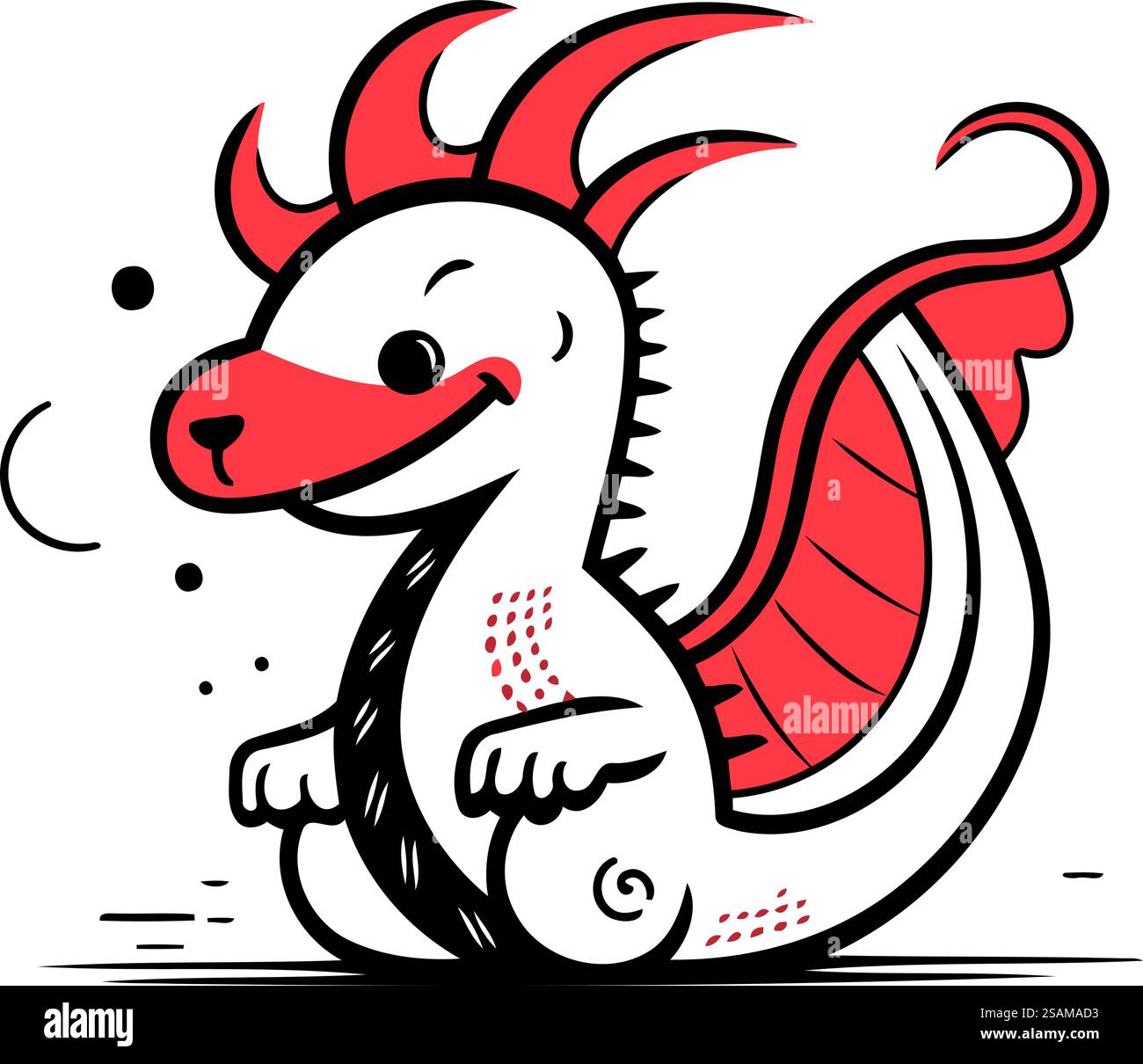 Drago cinese. segno zodiaco cinese. illustrazione vettoriale dei cartoni animati. Illustrazione Vettoriale