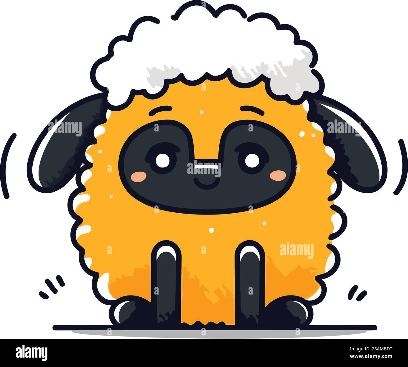 Pecore carine. Illustrazione vettoriale. Isolato su sfondo bianco. Illustrazione Vettoriale