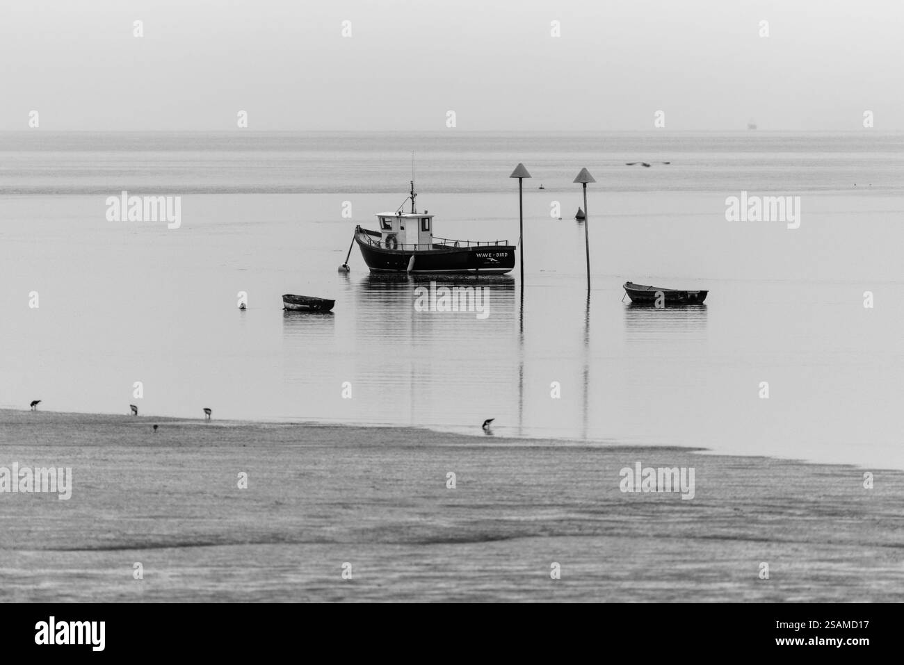Peschereccio ormeggiato a Leigh on Sea, Essex Foto Stock