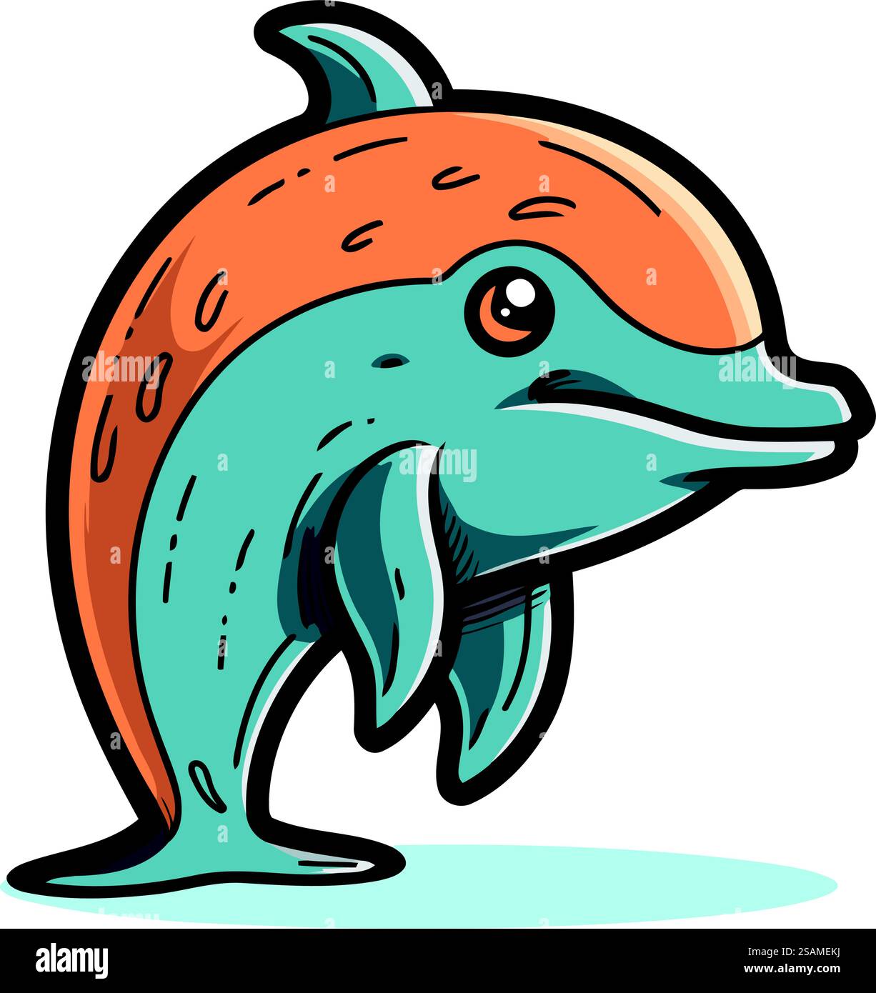 Icona Dolphin. Illustrazione a cartoni animati dell'icona del vettore delfino per la progettazione web Illustrazione Vettoriale