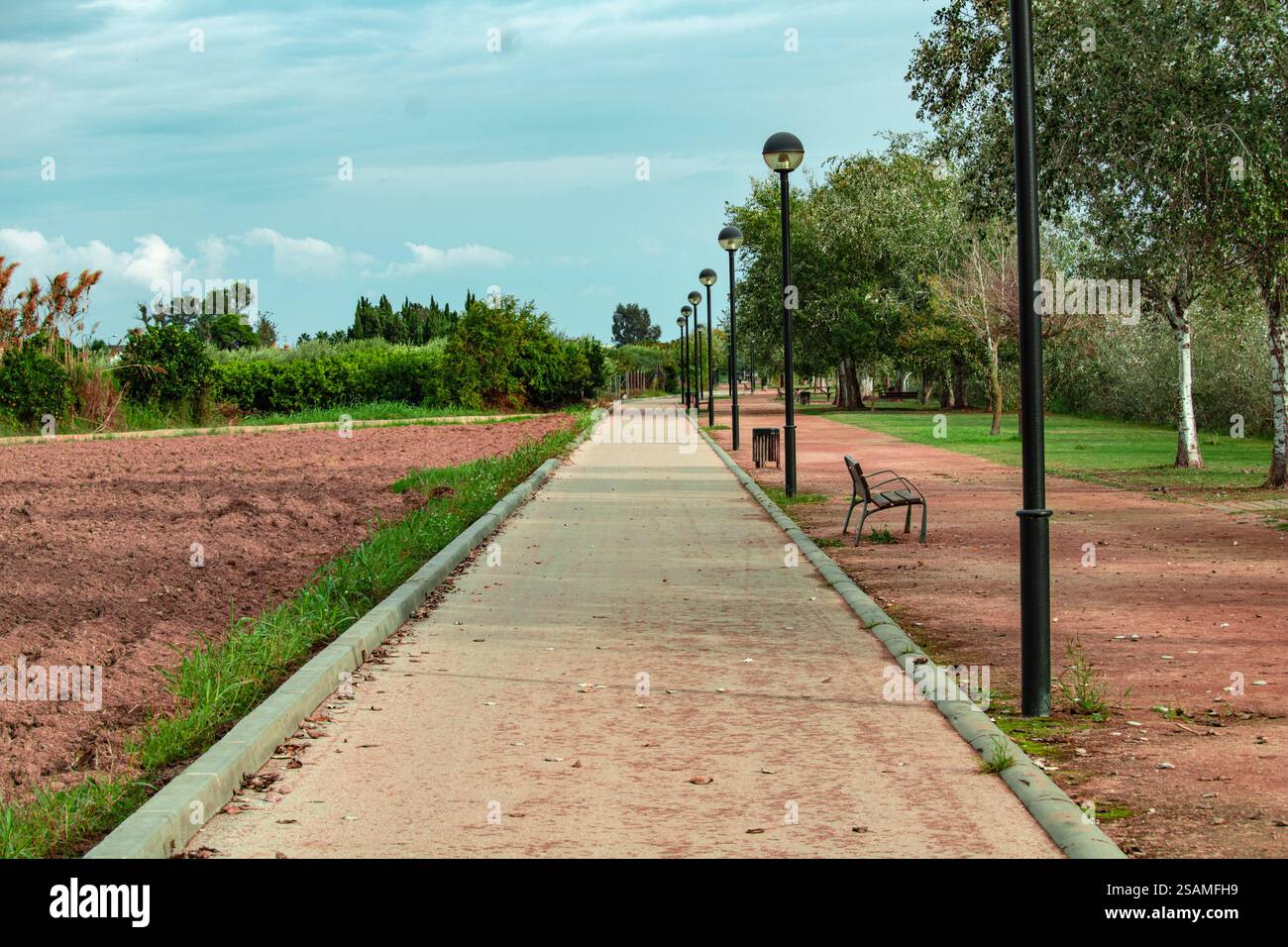 delta rain Park, deltebre, tarragona, un parco vicino al fiume Ebro Foto Stock