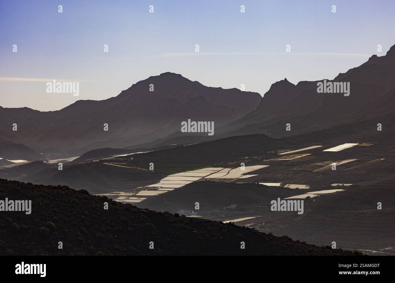 Piantagioni agricole nei pressi di Las Marciegas, Gran Canaria, Isole Canarie, Spagna, Oceano Atlantico, Europa Foto Stock