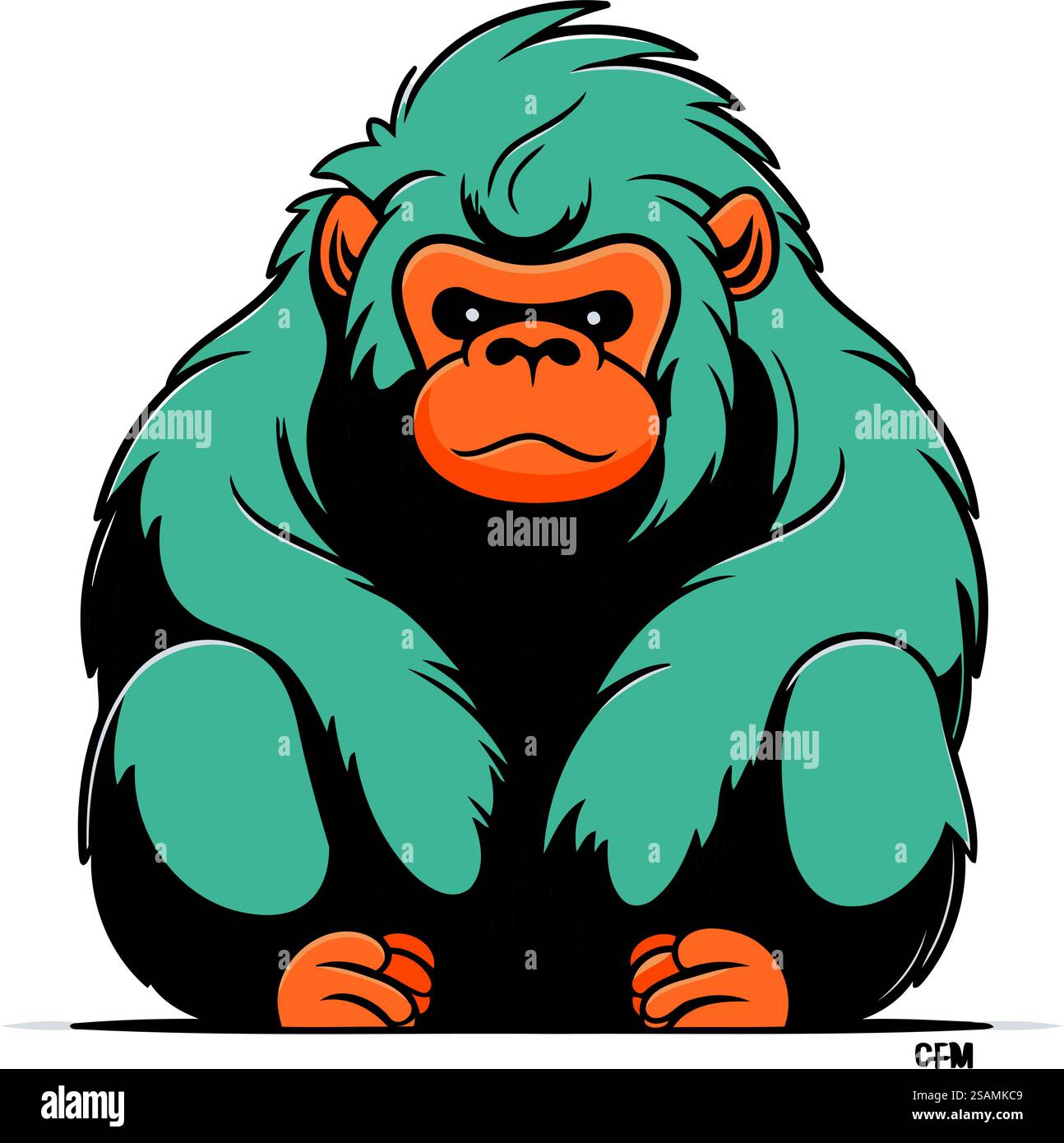 Gorilla. Illustrazione vettoriale. Isolato su sfondo bianco. Illustrazione Vettoriale