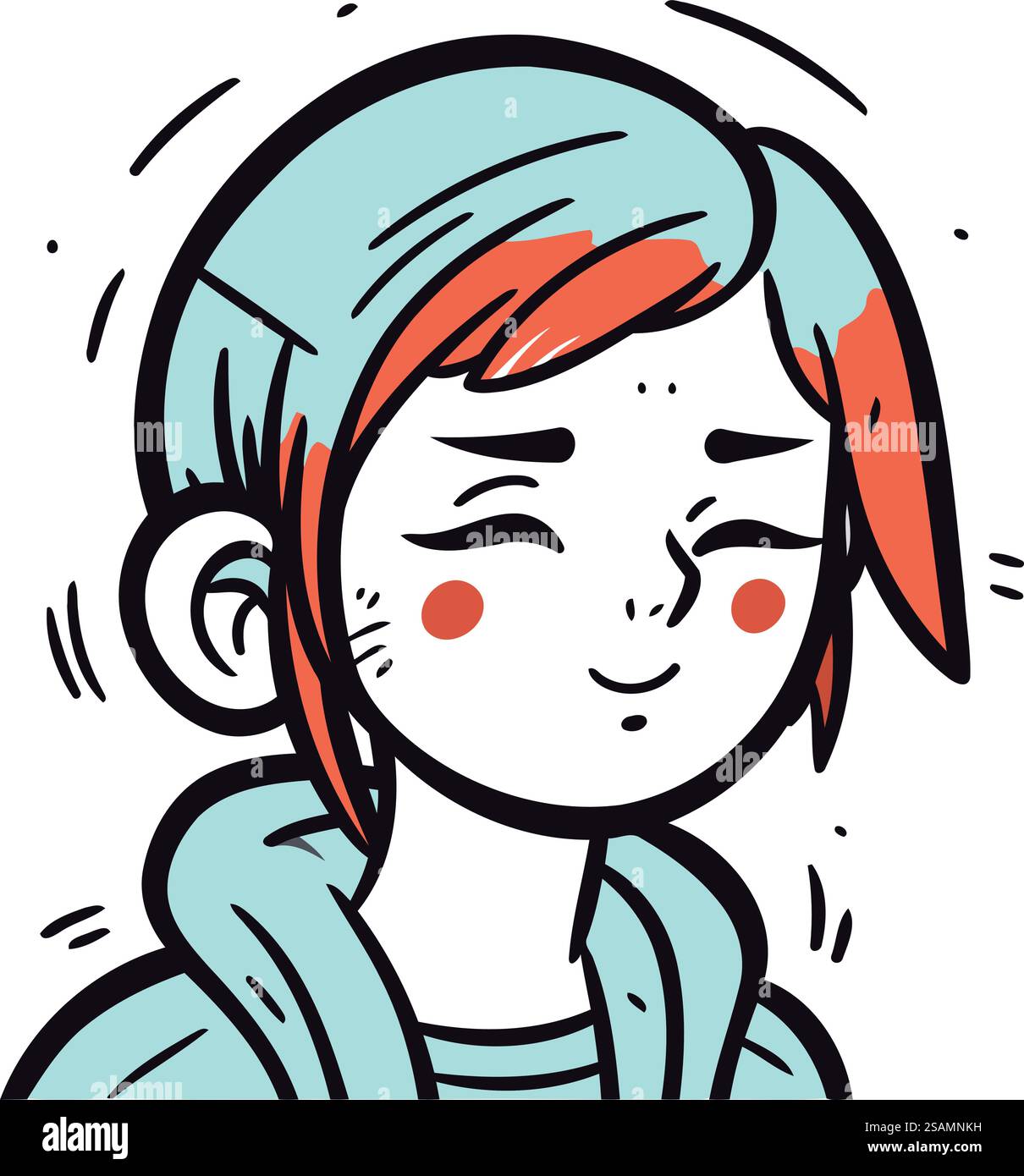 Illustrazione di un ragazzo con lentiggini in faccia. Illustrazione Vettoriale