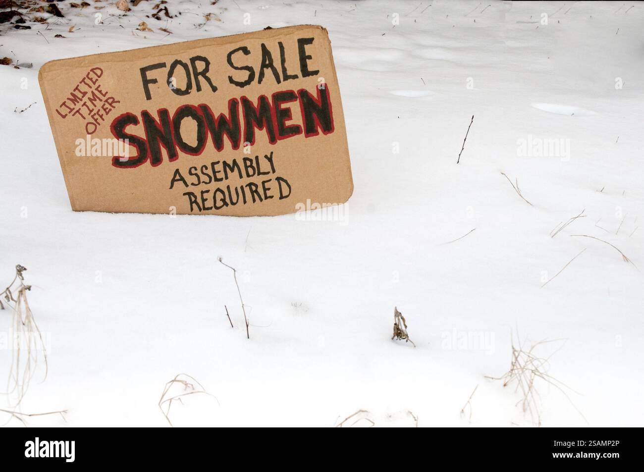 L'assemblaggio del pupazzo di neve in vendita richiedeva un'offerta limitata nel tempo Foto Stock
