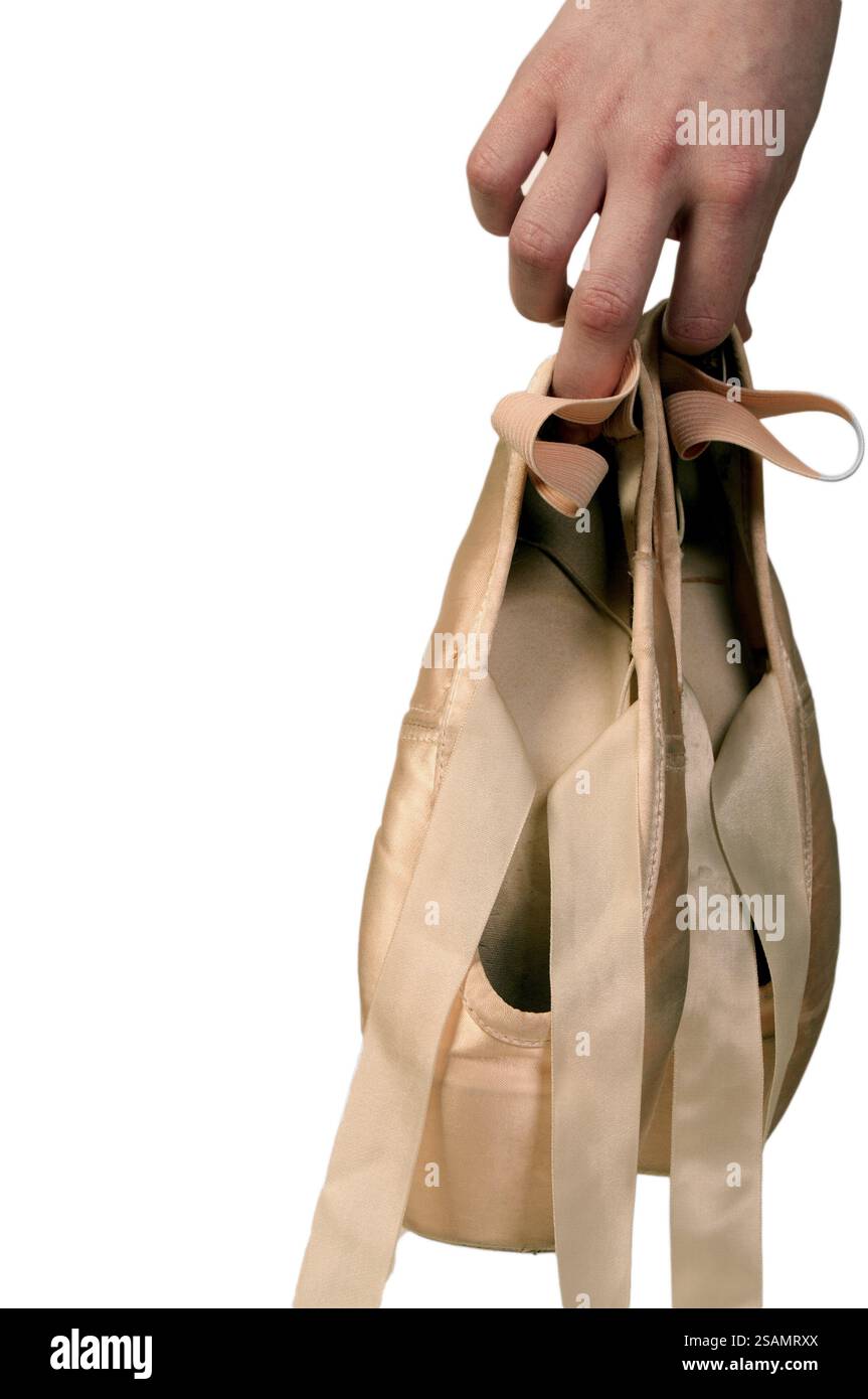 Un paio di eleganti scarpe da balletto rosa Foto Stock