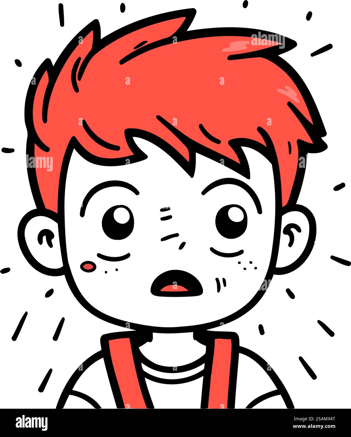 Illustrazione di un ragazzo con una triste espressione in faccia. Illustrazione Vettoriale