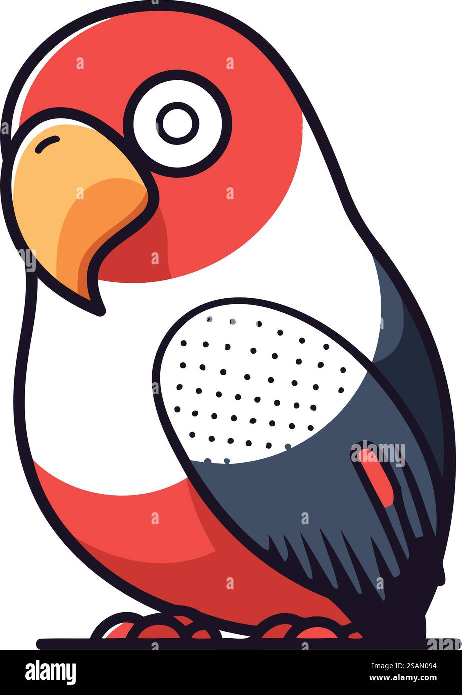 Icona pappagallo. Illustrazione piana del pappagallo icona vettoriali per il web design Illustrazione Vettoriale