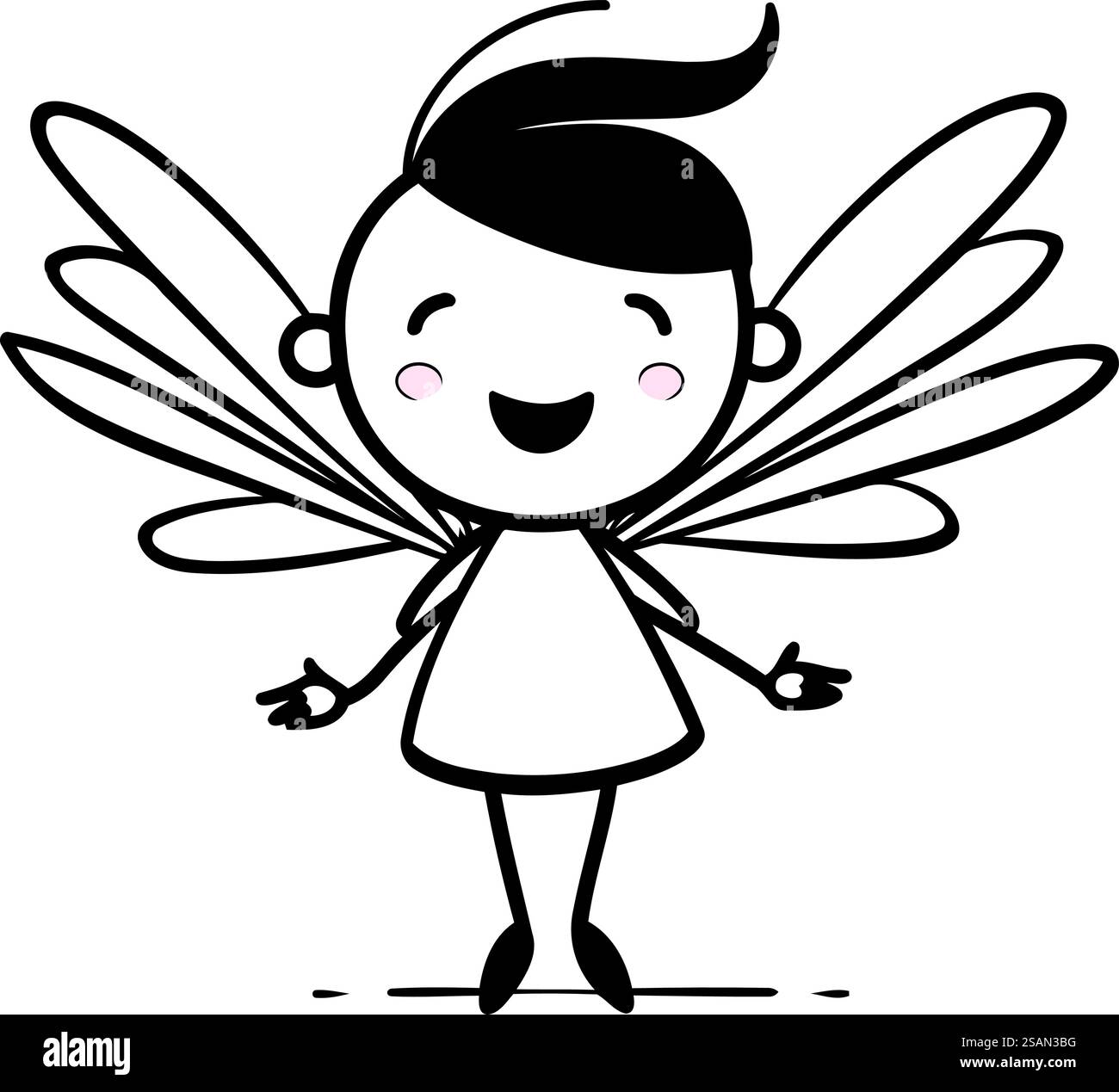 Carino, piccolo angelo con le ali. Illustrazione vettoriale per il progetto Illustrazione Vettoriale