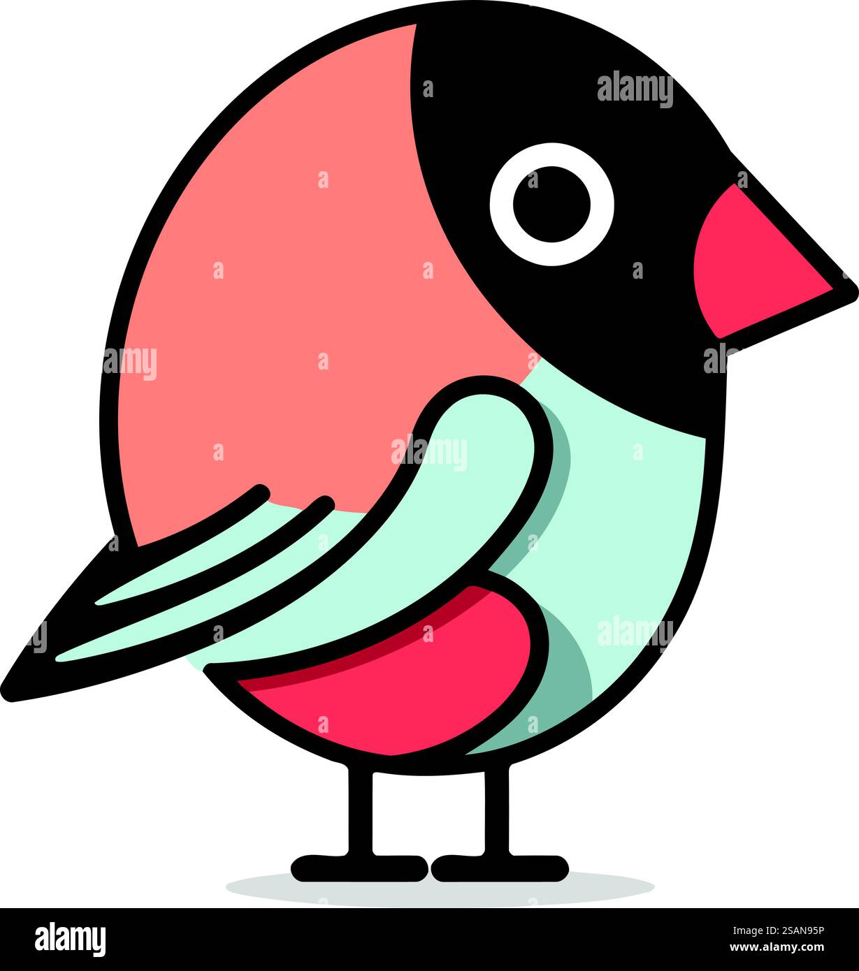 Icona Bullfinch. Immagine piatta dell'icona bullfinch per la progettazione Web Illustrazione Vettoriale