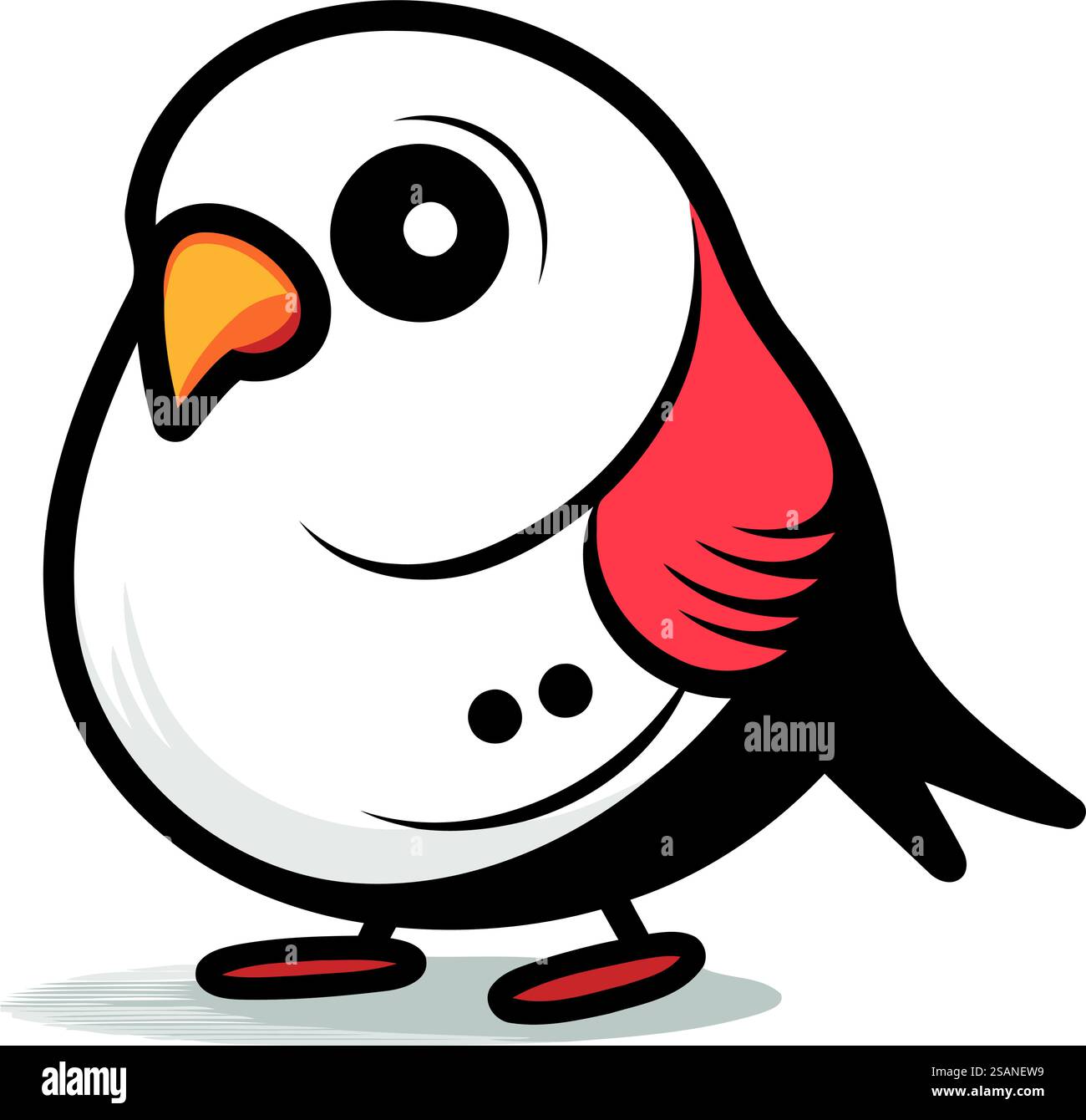 Illustrazione vettoriale del personaggio della mascotte Bullfinch Bird Cartoon. Illustrazione Vettoriale