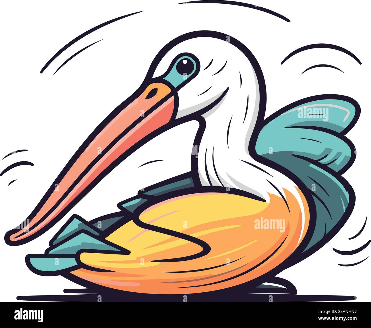 Icona Pelican. Illustrazione di cartone animato dell'icona del vettore pellicano per il web design Illustrazione Vettoriale
