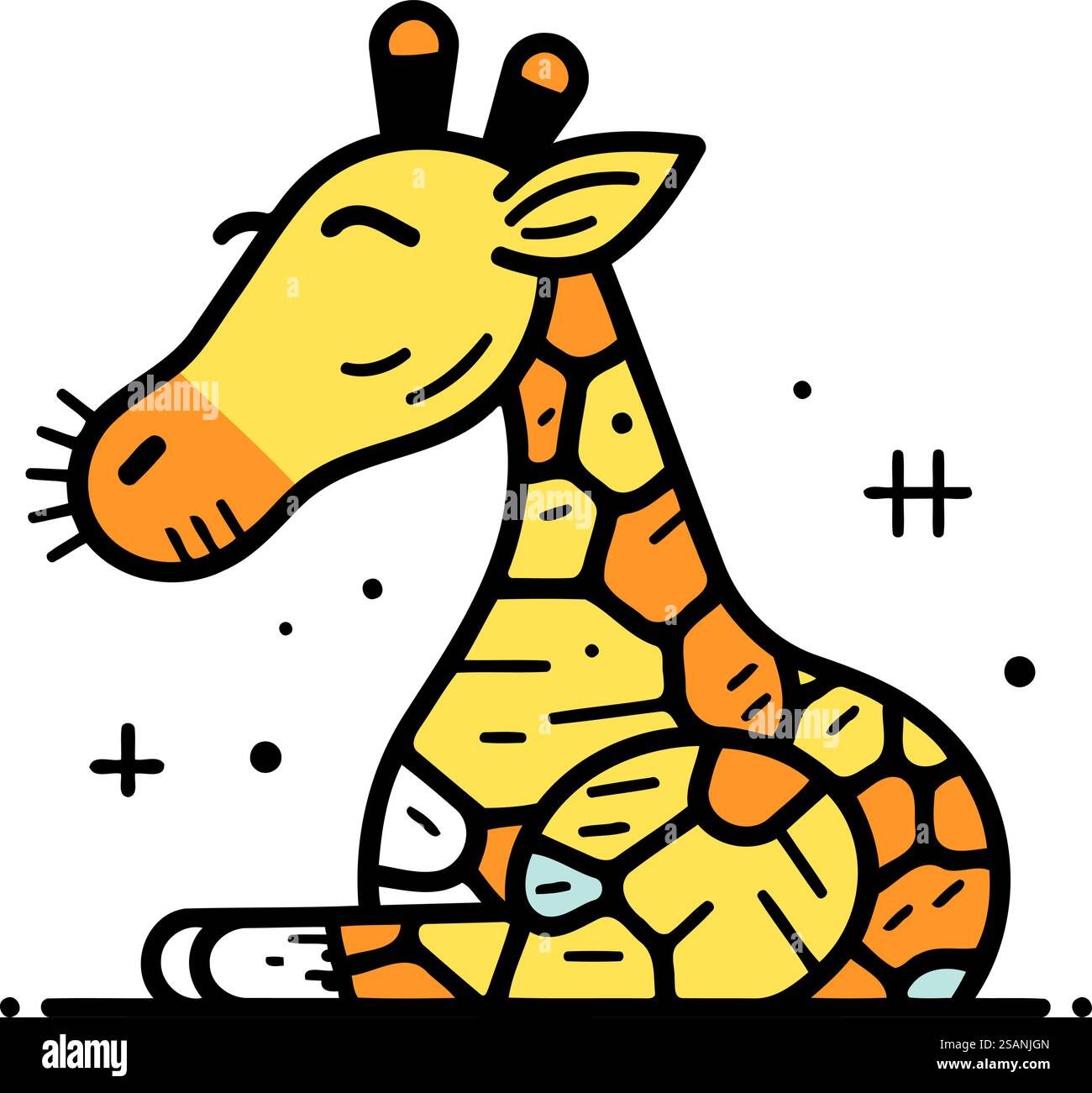 Icona giraffa. Immagine piatta dell'icona della giraffa per la progettazione Web Illustrazione Vettoriale