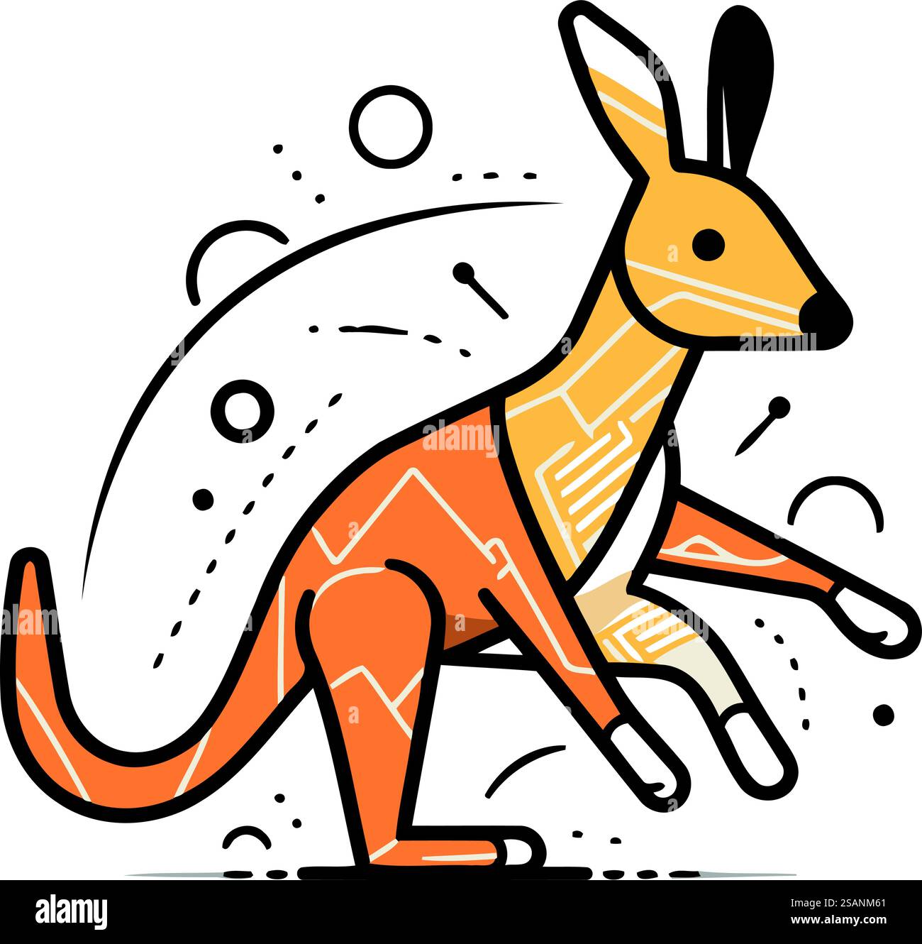 Icona linea vettoriale canguro. firma. simbolo. illustrazione. Illustrazione Vettoriale