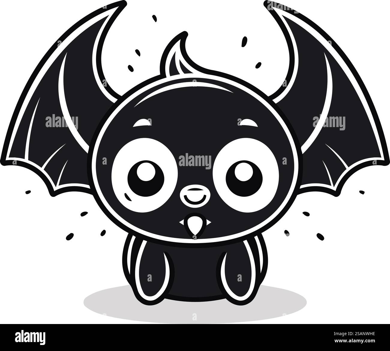 Simpatico mazzo da cartoni animati con ali. Illustrazione vettoriale isolata su sfondo bianco. Illustrazione Vettoriale