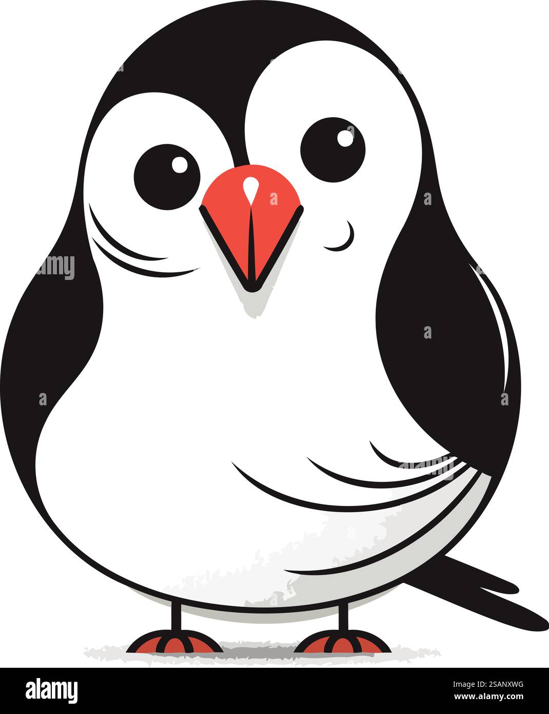 Pinguino isolato su sfondo bianco. Illustrazione vettoriale. EPS 10. Illustrazione Vettoriale