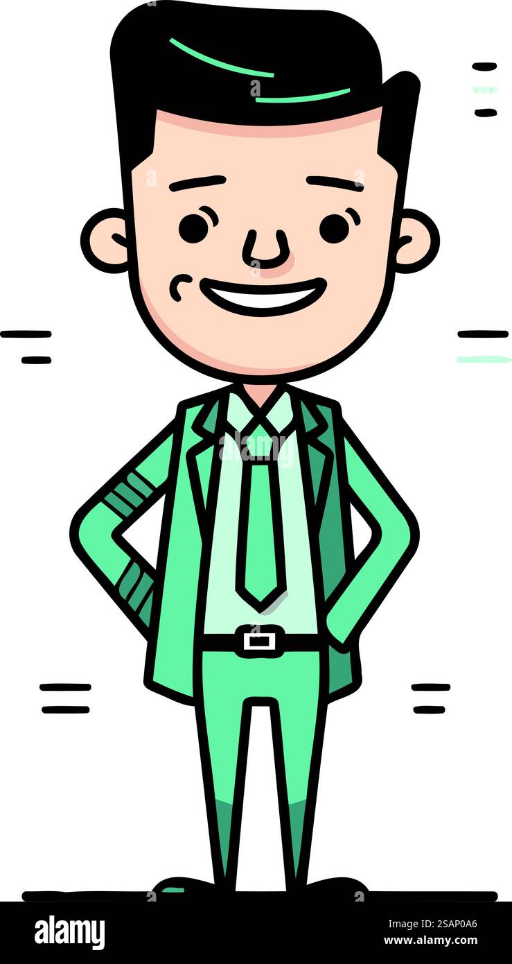 Disegno illustrativo dei personaggi. Uomo d'affari, felice stile cartoni animati. concetto di risorse umane Illustrazione Vettoriale Disegno illustrativo dei personaggi. Uomo d'affari, felice stile cartoni animati. concetto di risorse umane Illustrazione Vettoriale