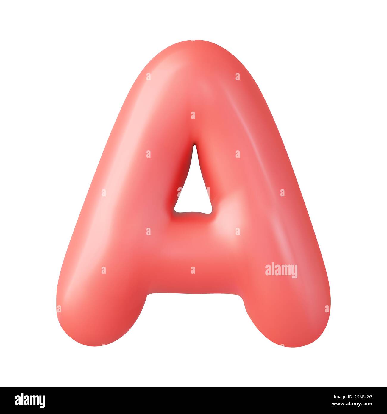 Lettera 3d Un design 3d maiuscolo e realistico in stile fumetto. Isolato su sfondo bianco. rendering 3d. Illustrazione vettoriale. Lettera A maiuscola 3d. Illustrazione Vettoriale