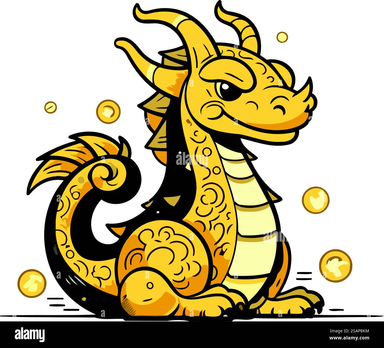 Segno zodiaco del drago. Simbolo zodiaco cinese. Illustrazione vettoriale. Illustrazione Vettoriale