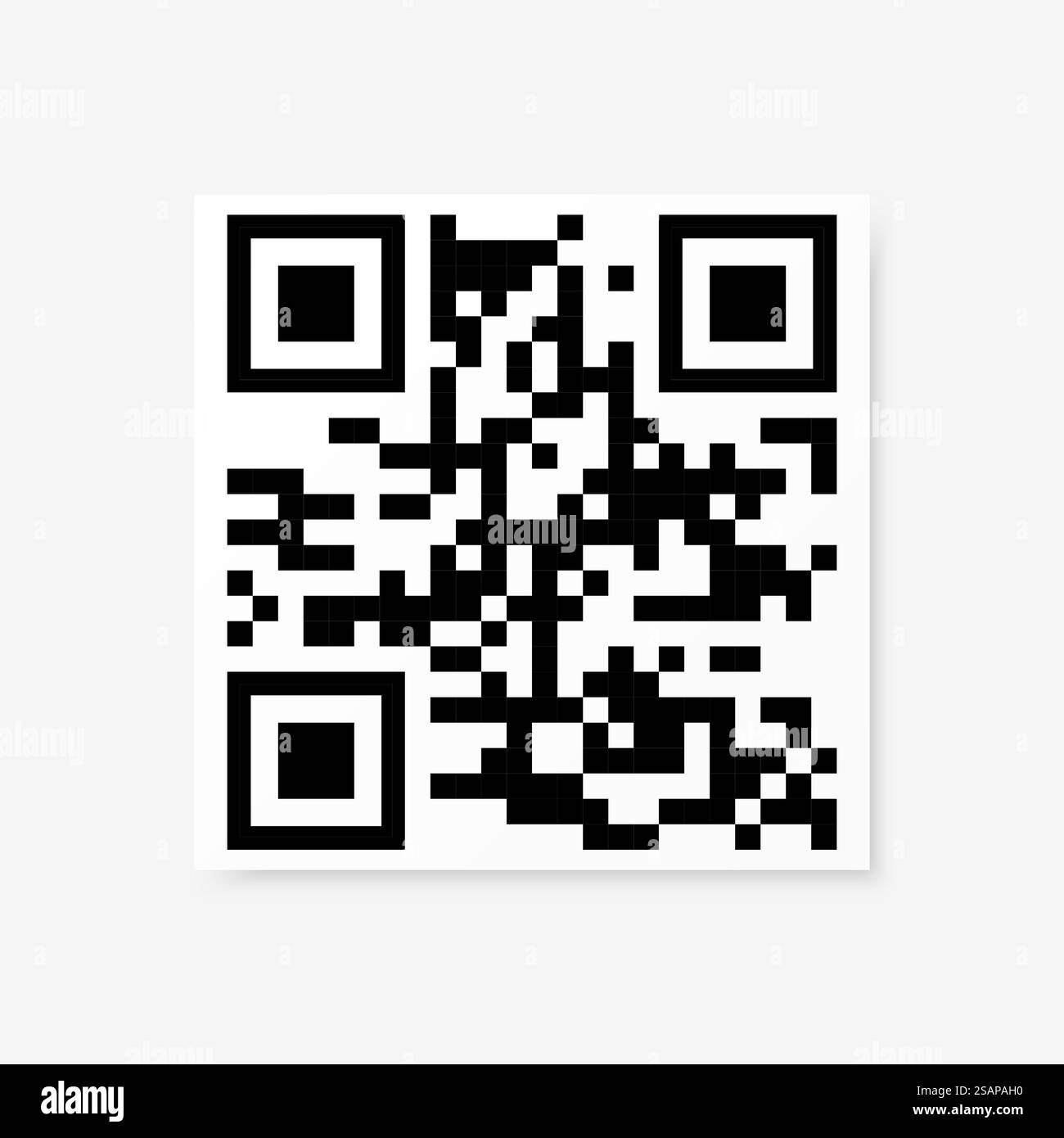 Esempio di codice QR vettoriale per la scansione dello smartphone isolato su sfondo bianco. Illustrazione Vettoriale