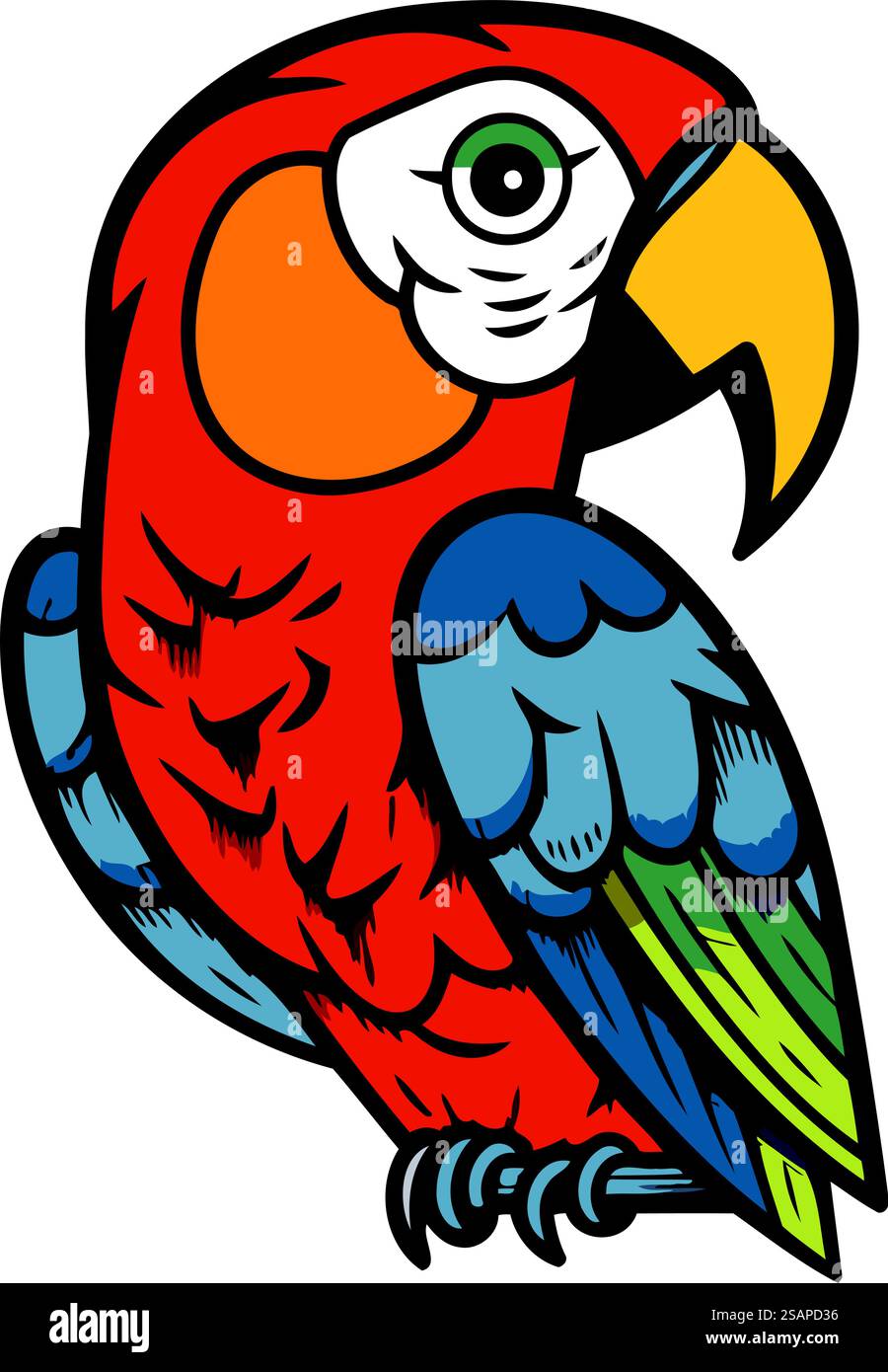 Icona Parrot. Illustrazione cartoon dell'icona vettore pappagallo per il web Illustrazione Vettoriale