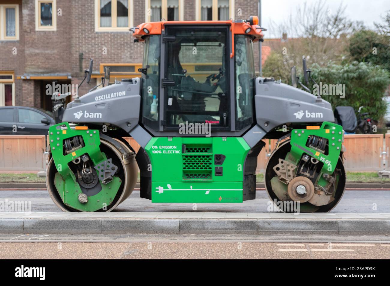 Un rullo compatto BAM ad Amsterdam Paesi Bassi 30-1-2025 Foto Stock