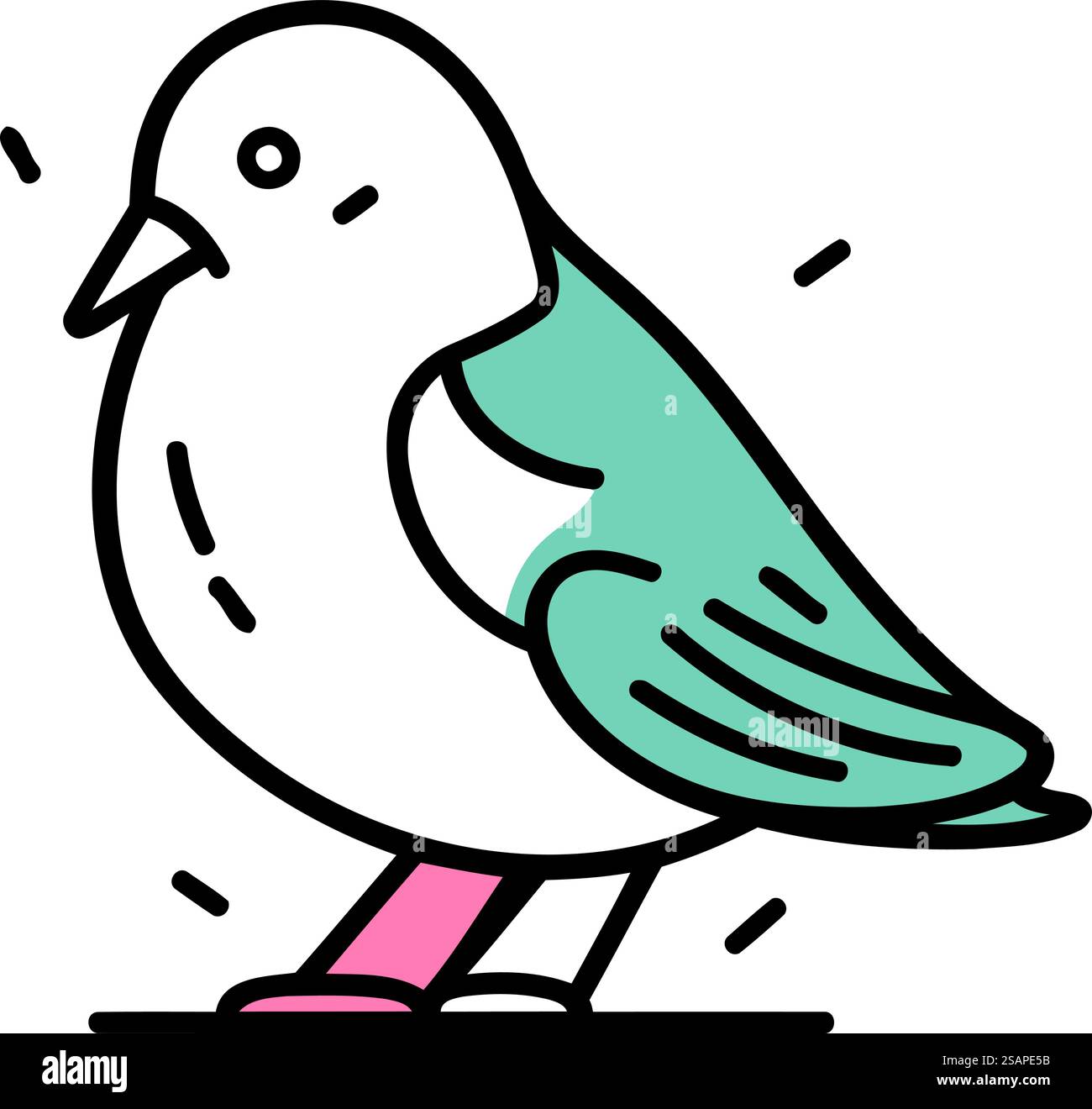 Icona di colore piatto Pigeon. Pittogramma per pagina Web. app mobile. promozione. Tratto modificabile. Illustrazione Vettoriale